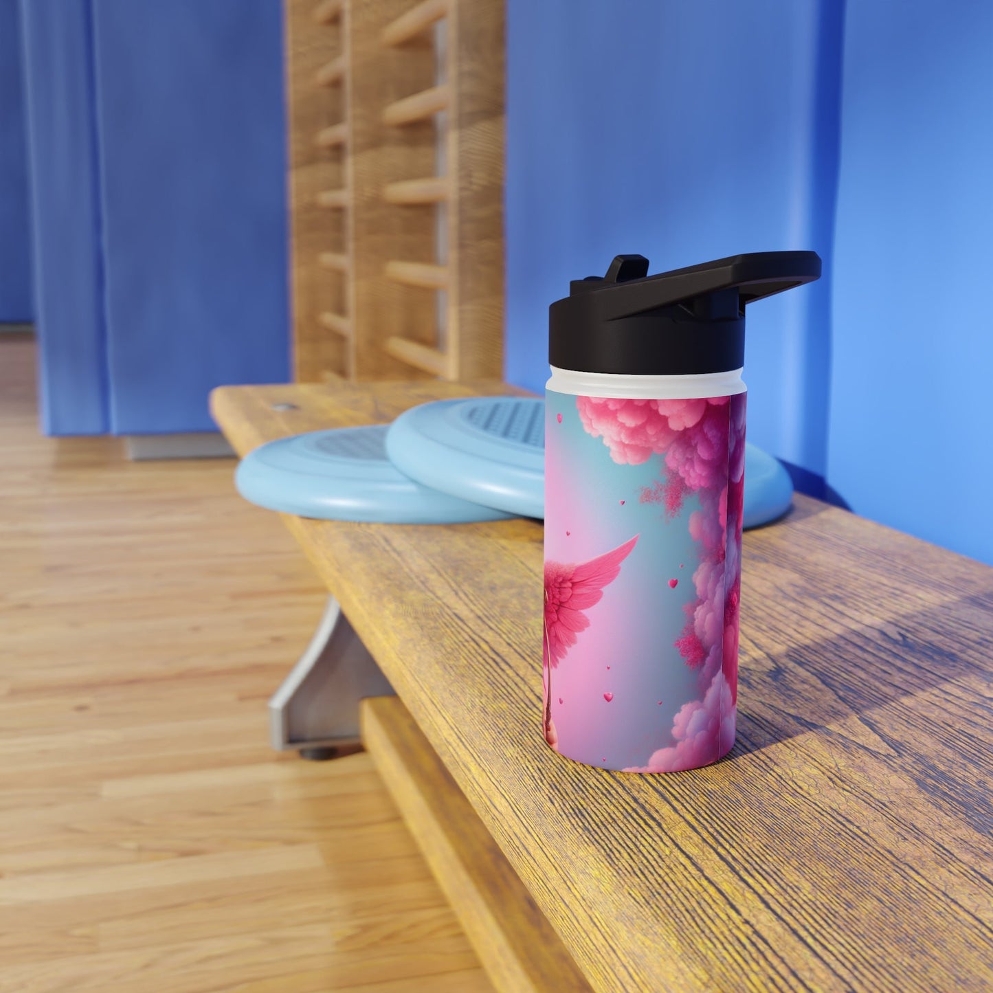 "Bold Blush: A Cupid's Love Affair" - Water Bottle - iSquaredYoga