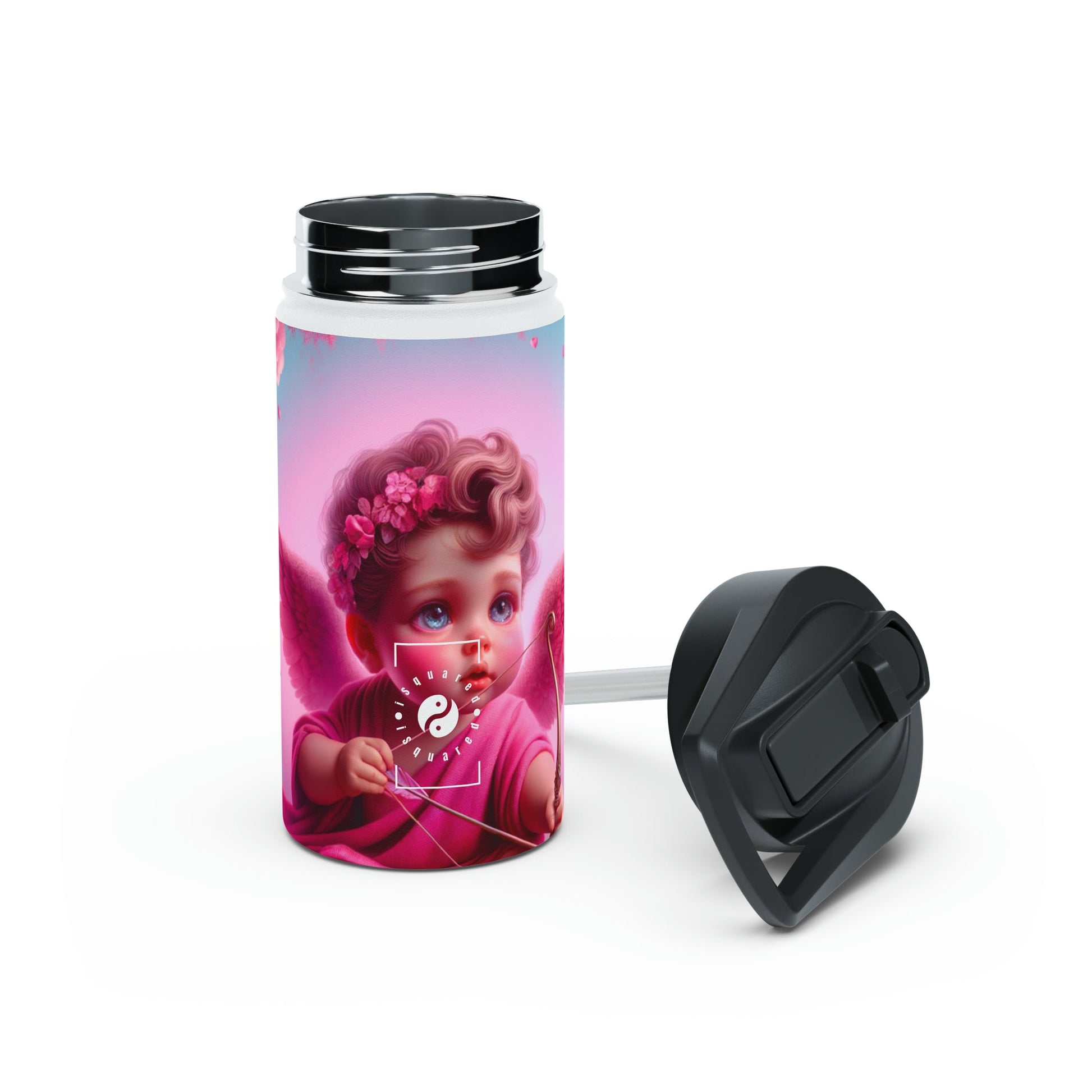 "Bold Blush: A Cupid's Love Affair" - Water Bottle - iSquaredYoga