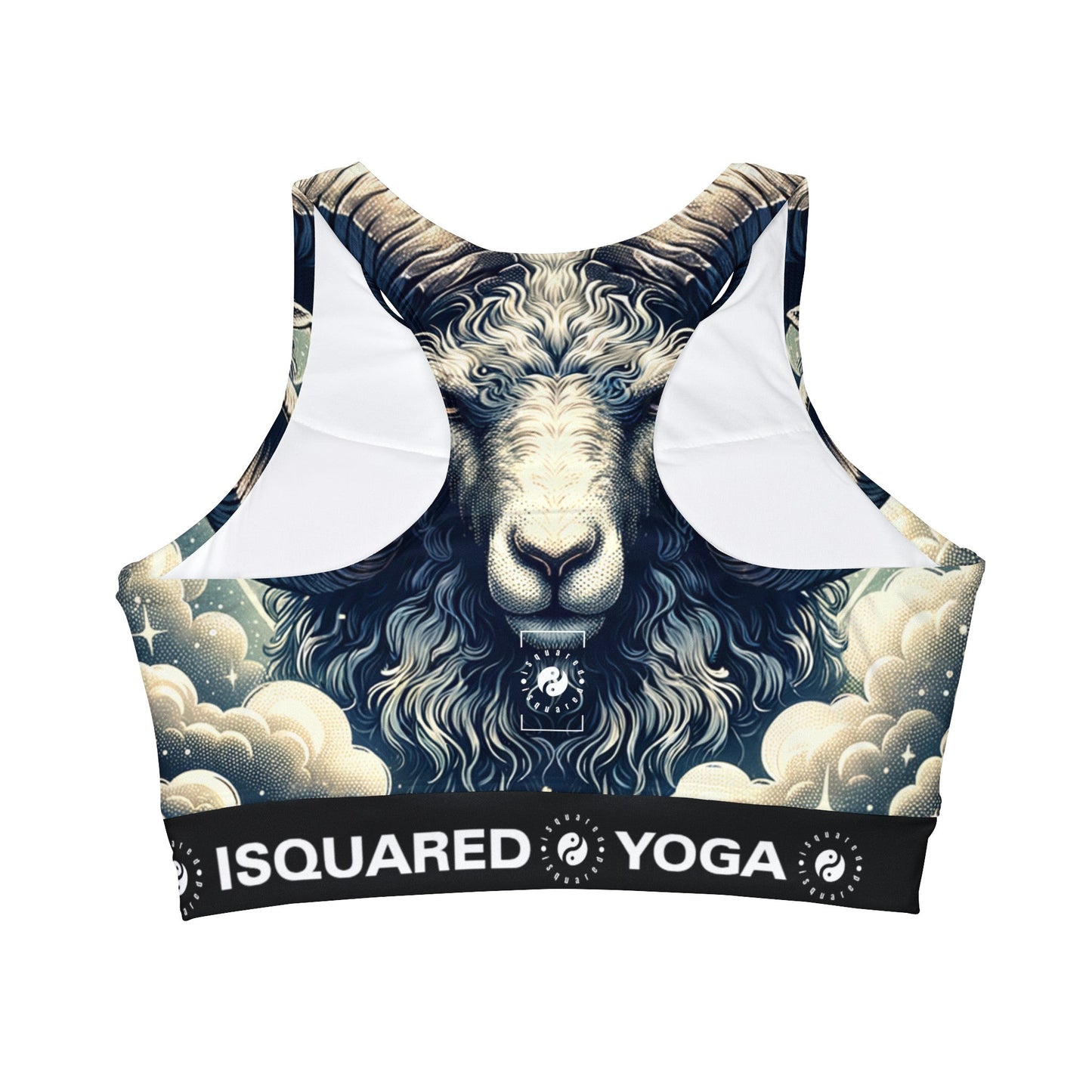 "Celestial Ram Ascendant" - High Neck Crop Top - iSquaredYoga