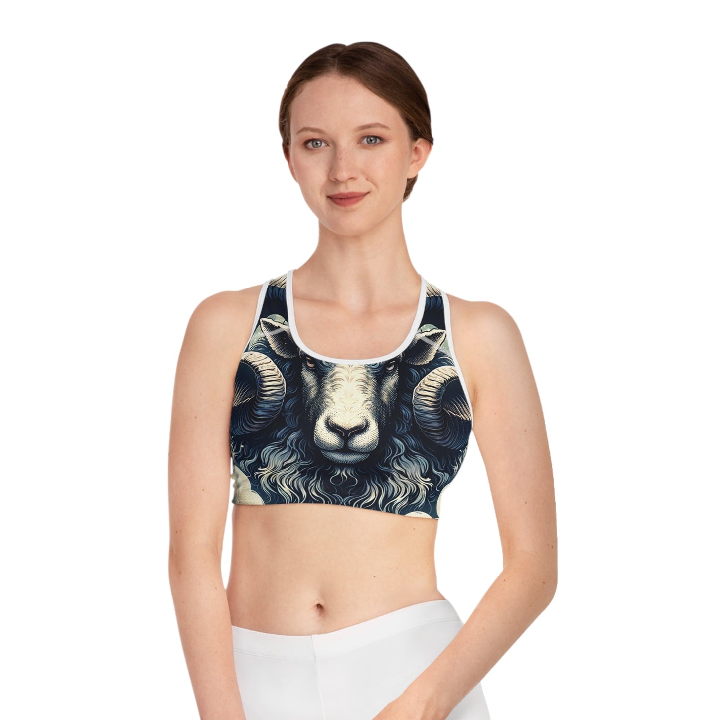 "Celestial Ram Ascendant" - High Performance Sports Bra - iSquaredYoga