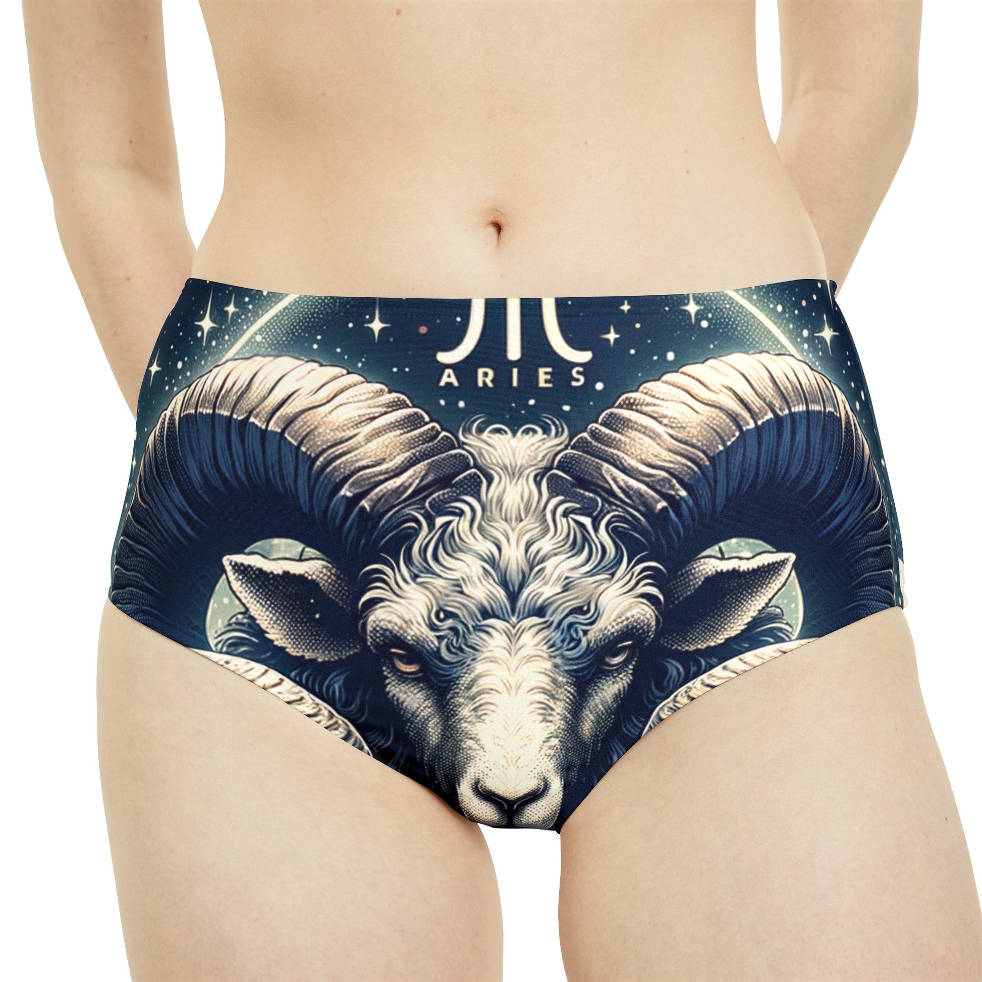 "Celestial Ram Ascendant" - High Waisted Bikini Bottom - iSquaredYoga