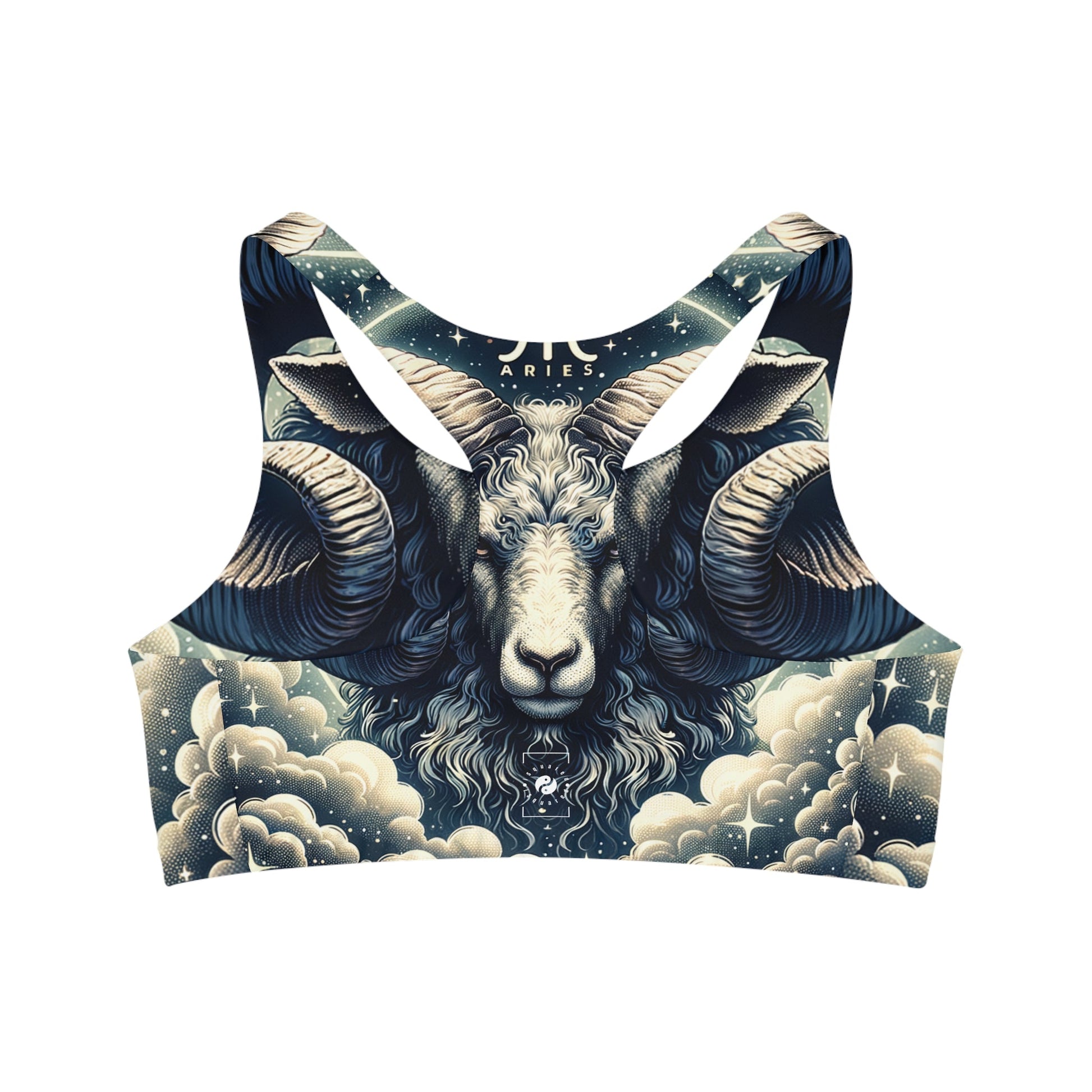 "Celestial Ram Ascendant" - Seamless Sports Bra - iSquaredYoga