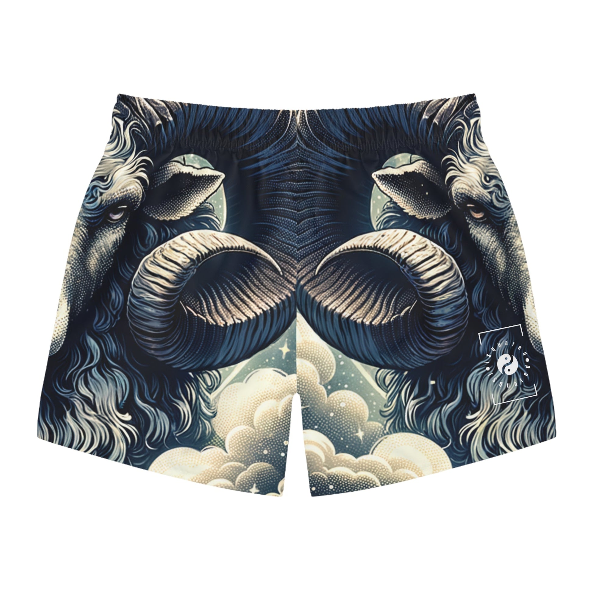 "Celestial Ram Ascendant" - Swim Trunks for Men - iSquaredYoga