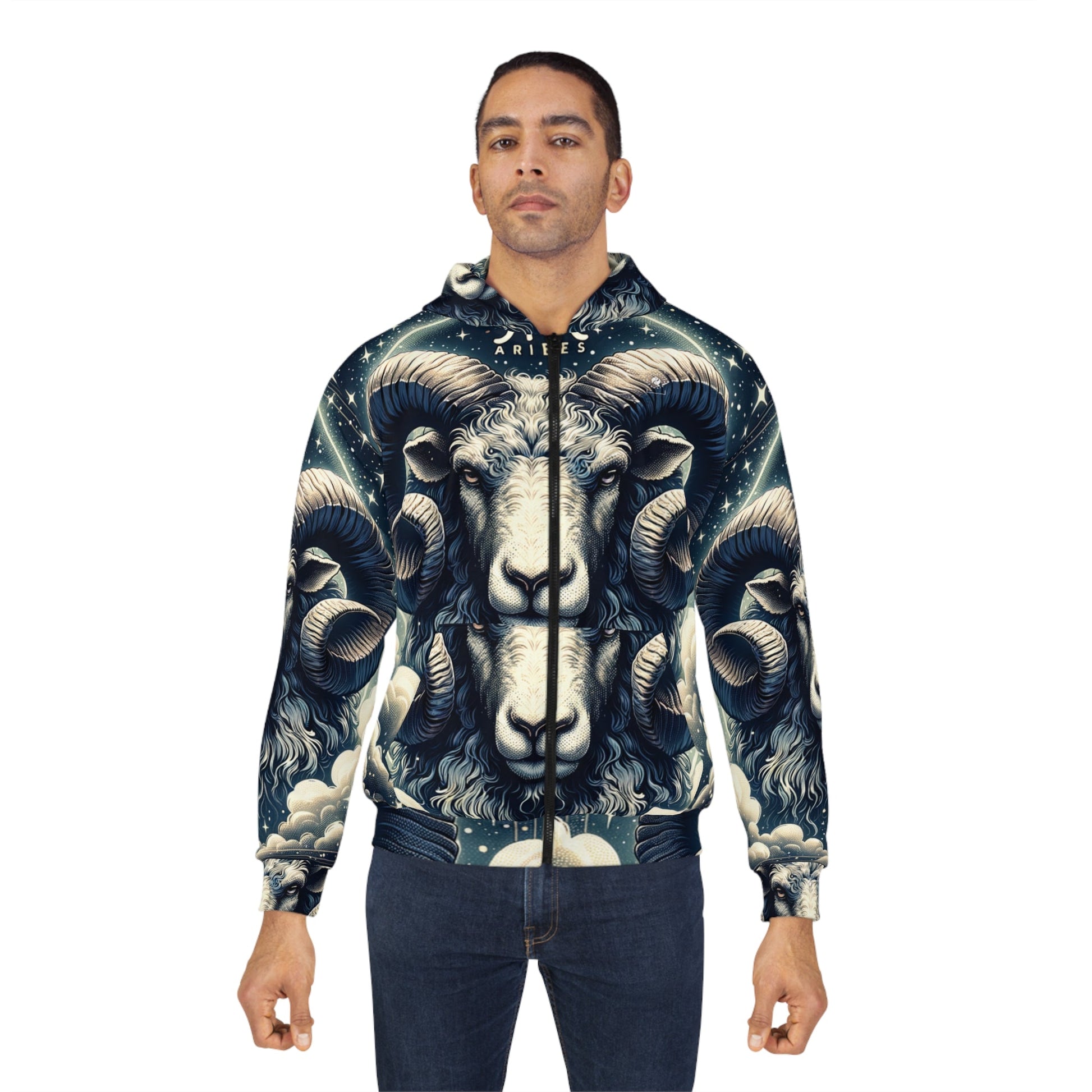 "Celestial Ram Ascendant" - Zip Hoodie - iSquaredYoga