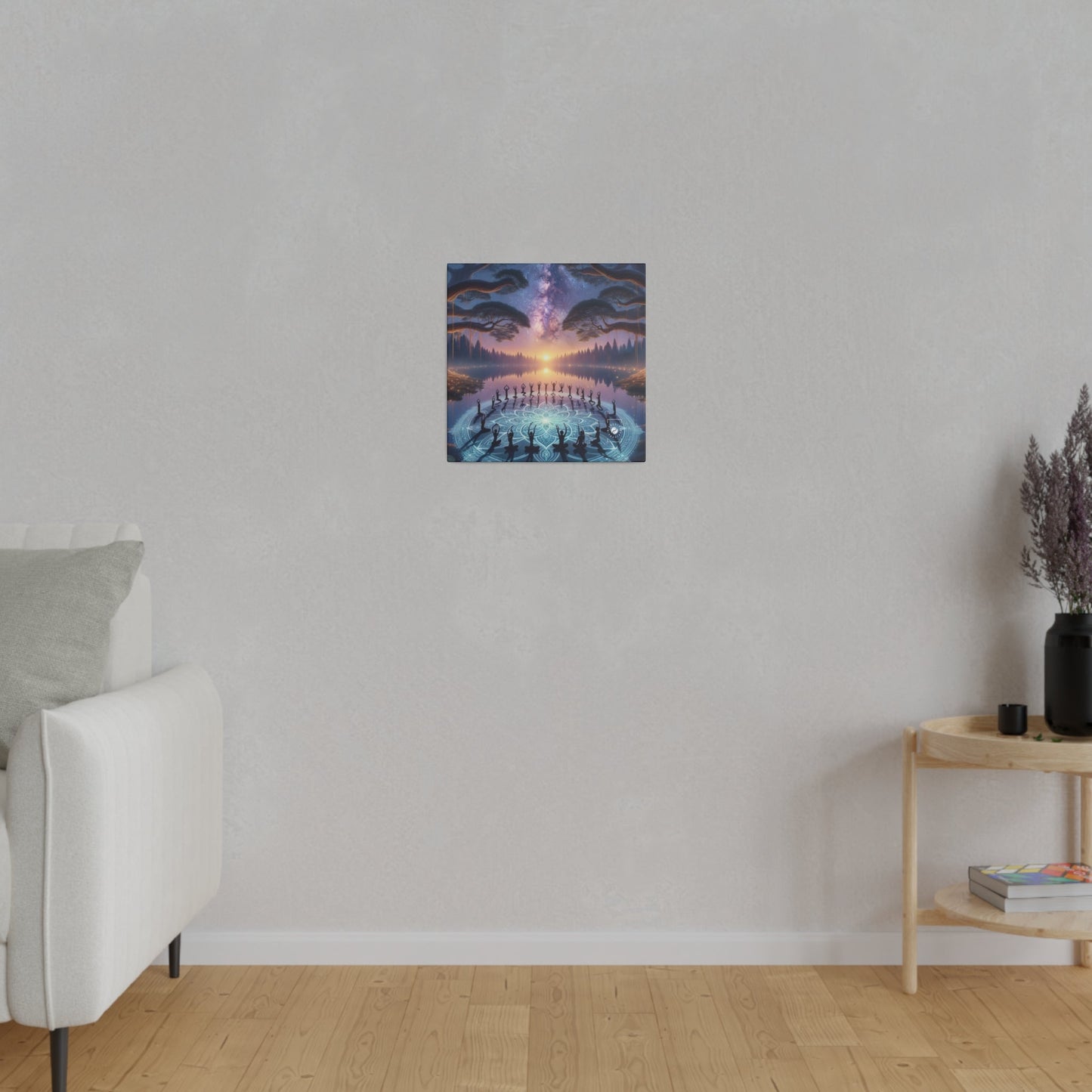 "Celestial Serenity: Mandala's Reflection" - Art Print Canvas - iSquaredYoga