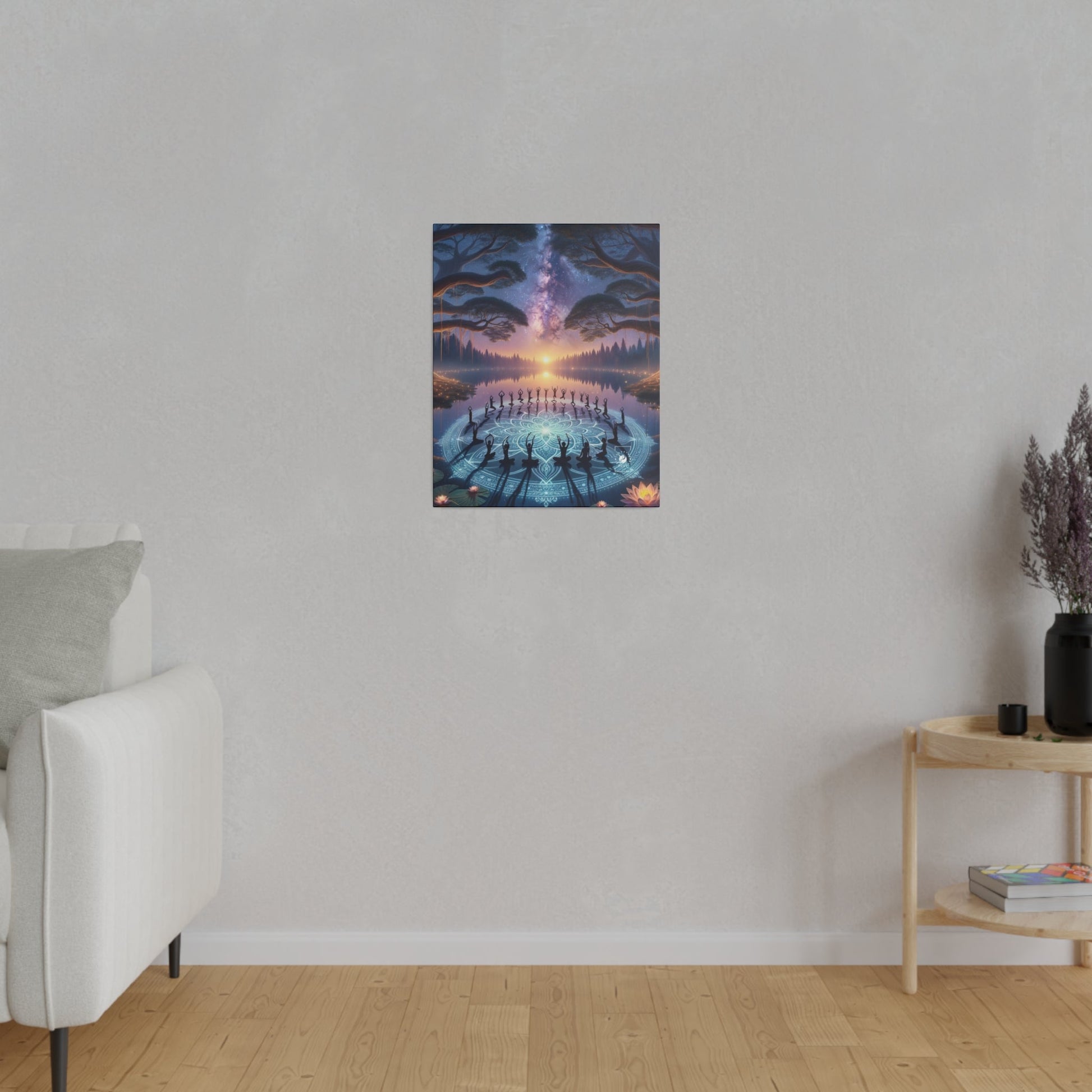 "Celestial Serenity: Mandala's Reflection" - Art Print Canvas - iSquaredYoga