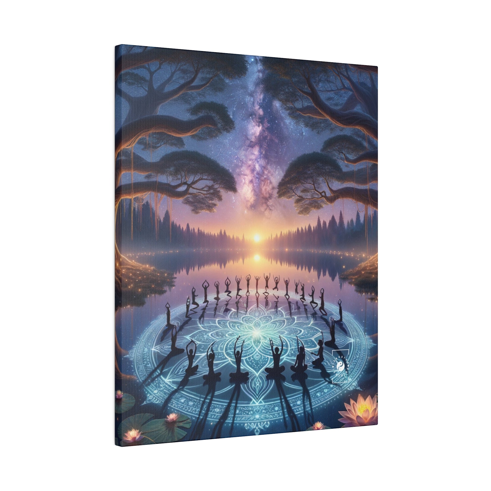 "Celestial Serenity: Mandala's Reflection" - Art Print Canvas - iSquaredYoga