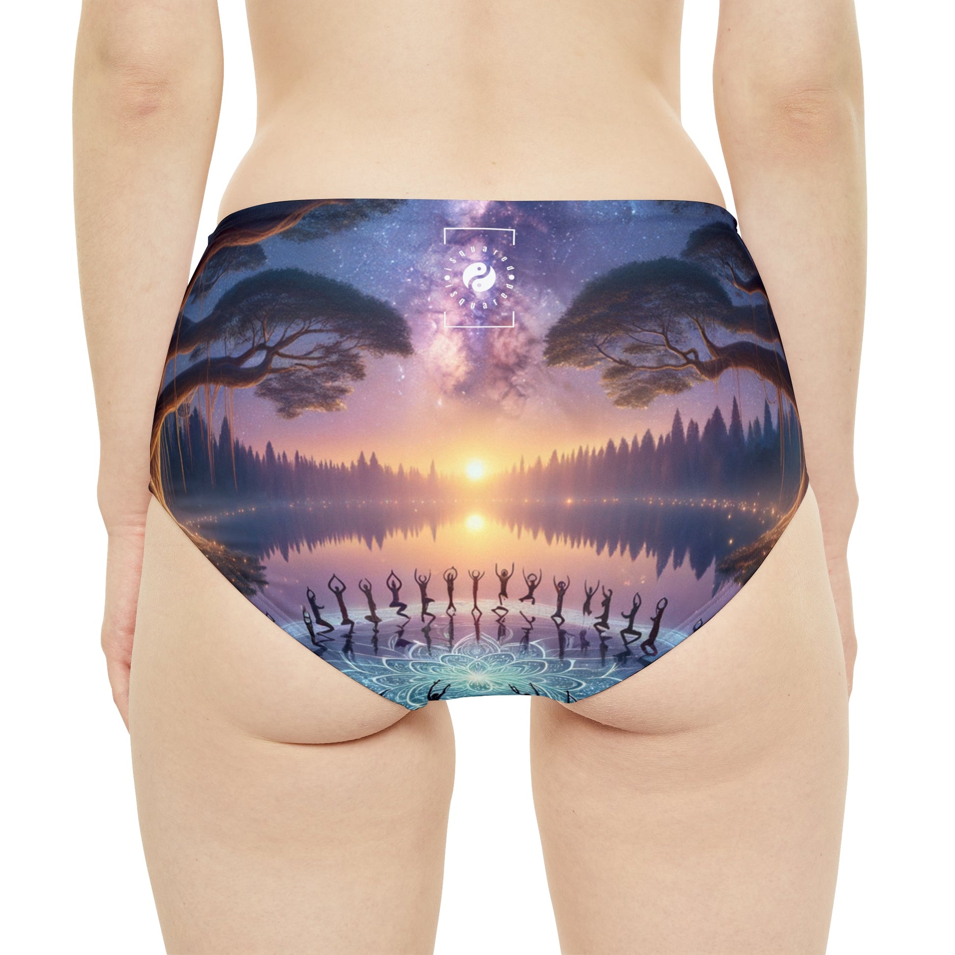 "Celestial Serenity: Mandala's Reflection" - High Waisted Bikini Bottom - iSquaredYoga