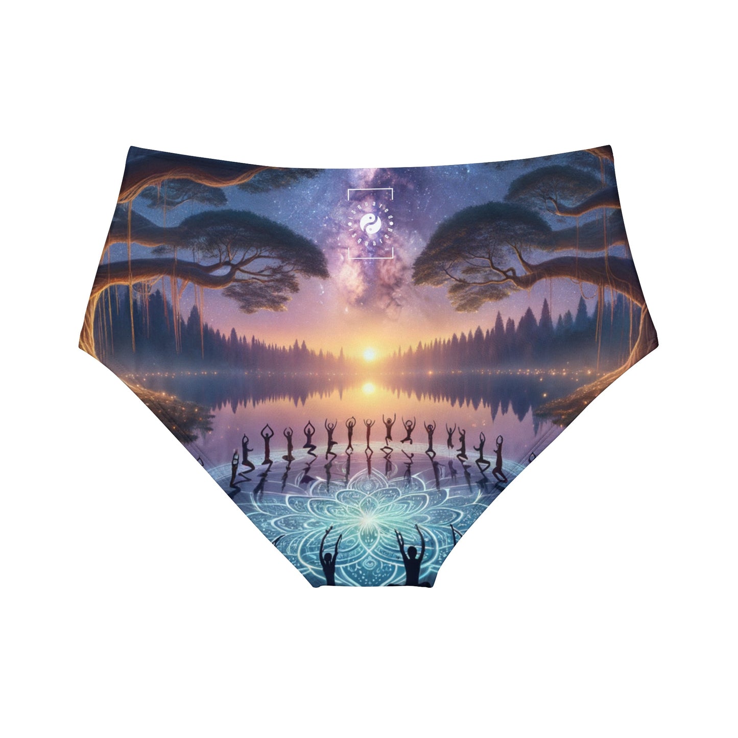 "Celestial Serenity: Mandala's Reflection" - High Waisted Bikini Bottom - iSquaredYoga