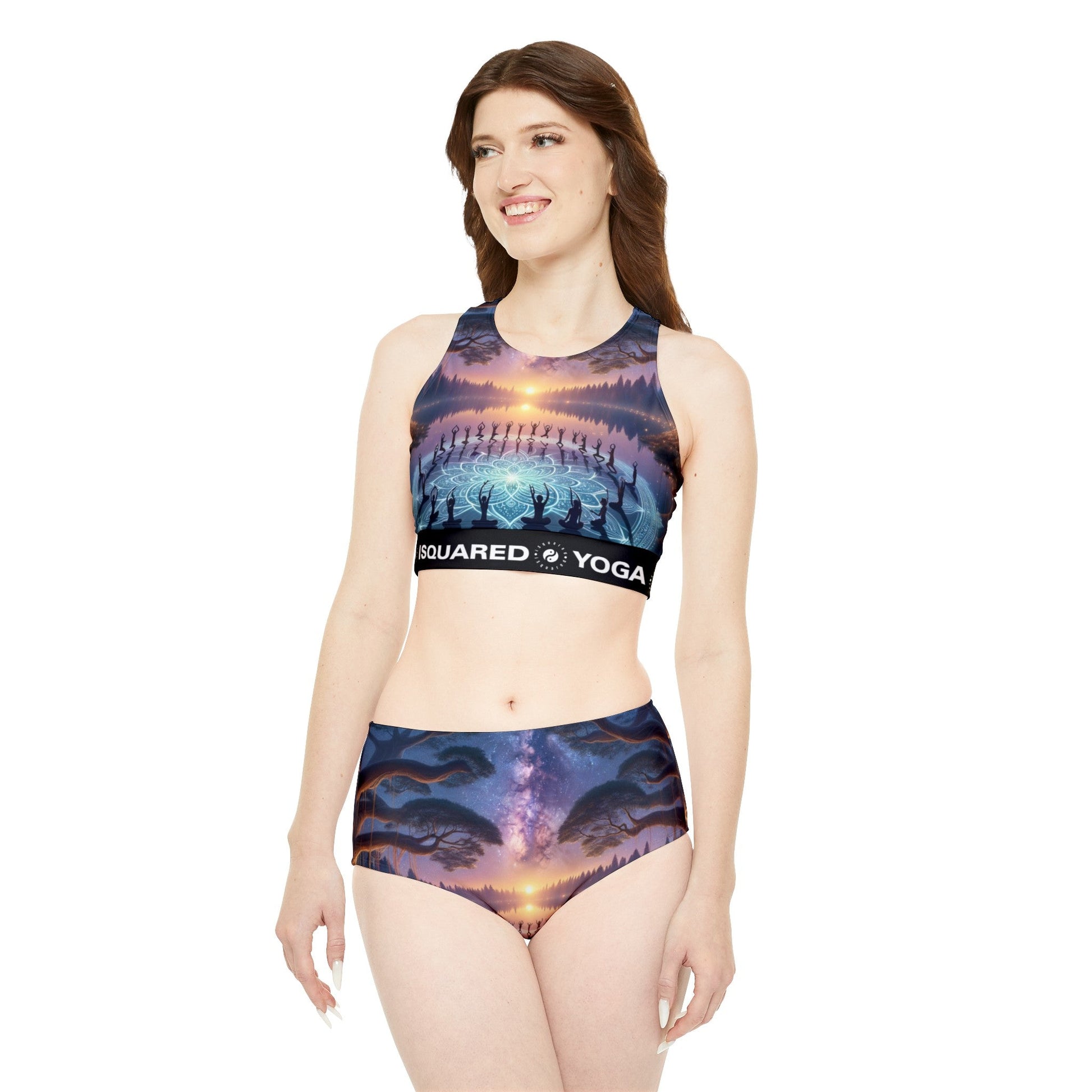 "Celestial Serenity: Mandala's Reflection" - Hot Yoga Bikini Set - iSquaredYoga