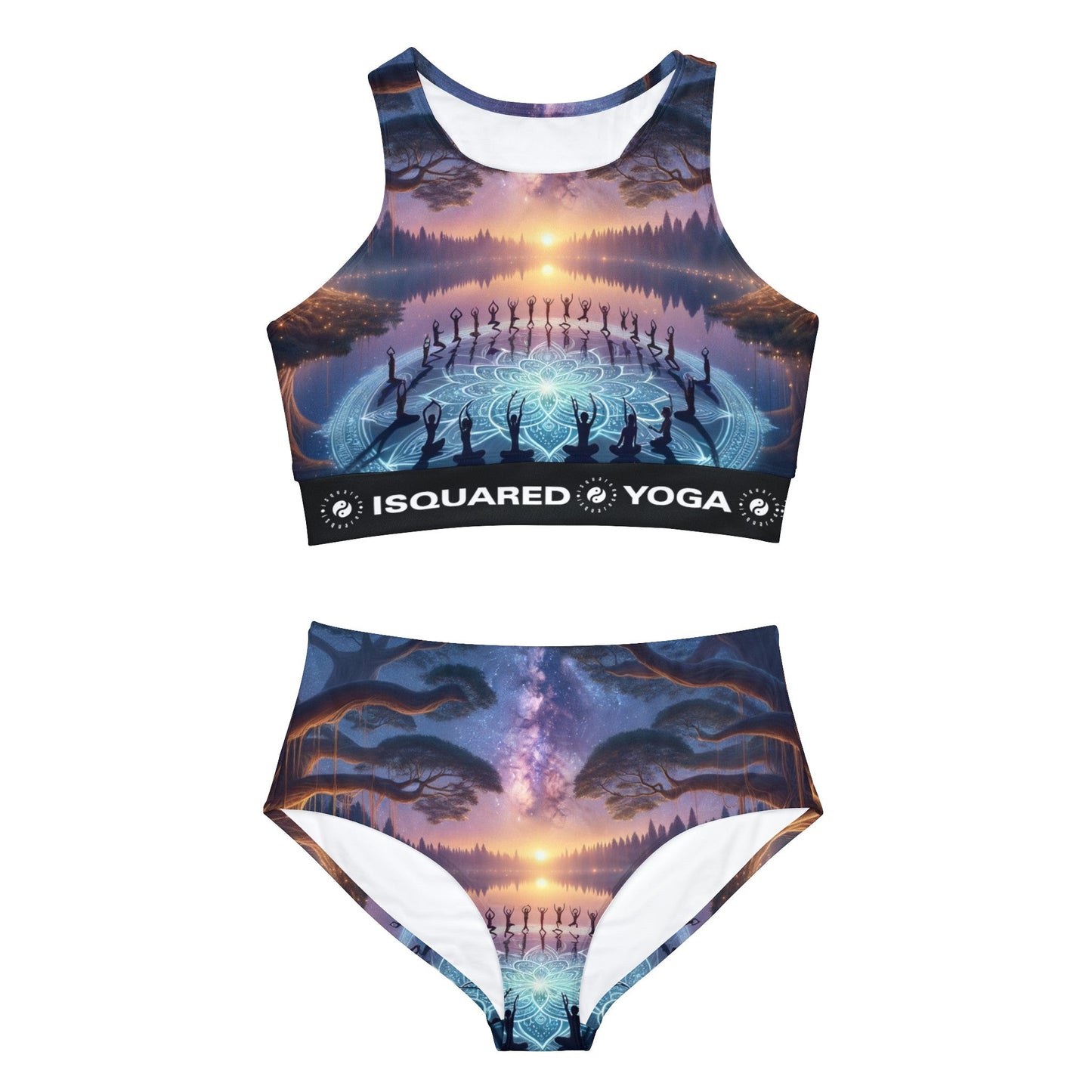 "Celestial Serenity: Mandala's Reflection" - Hot Yoga Bikini Set - iSquaredYoga