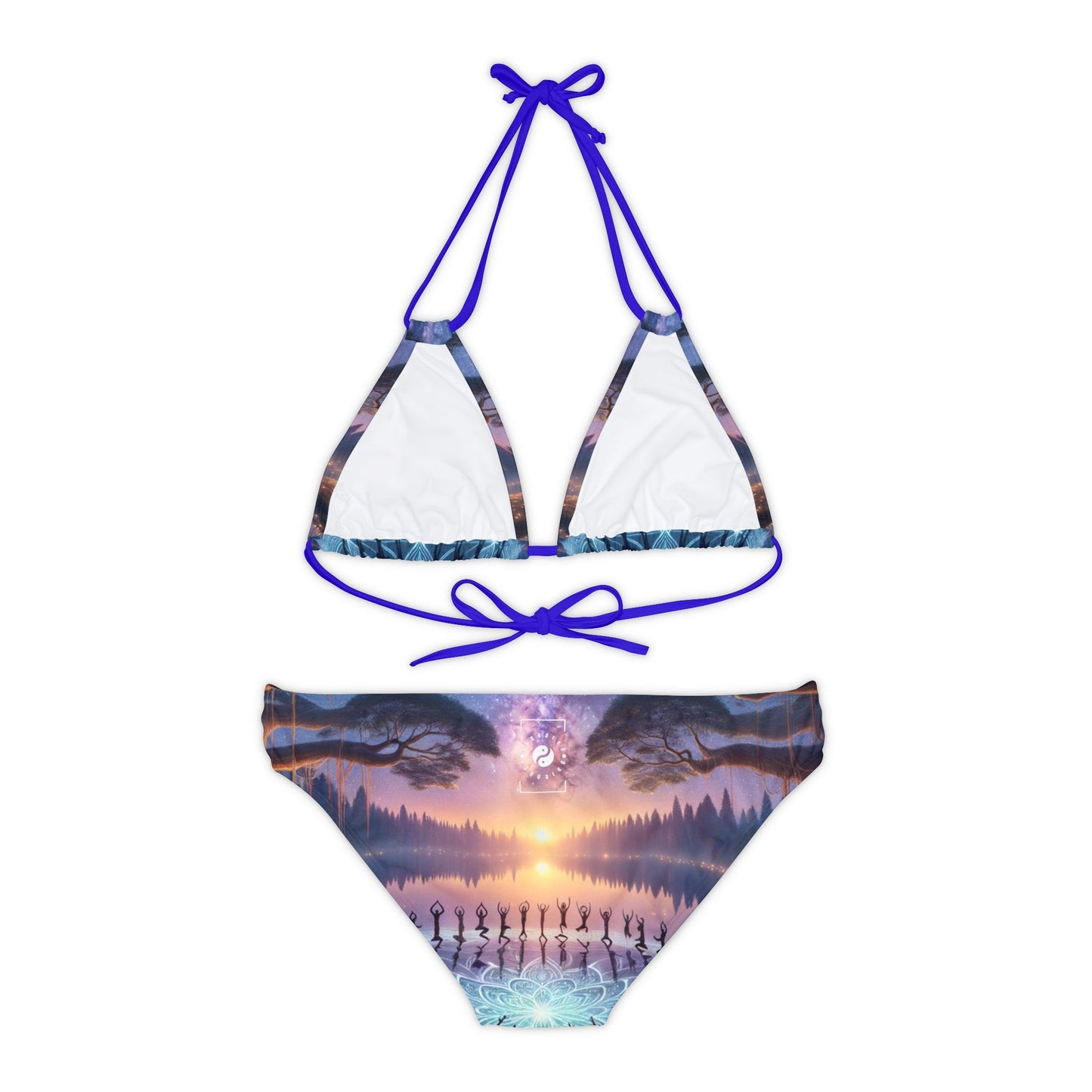 "Celestial Serenity: Mandala's Reflection" - Lace - up Bikini Set - iSquaredYoga