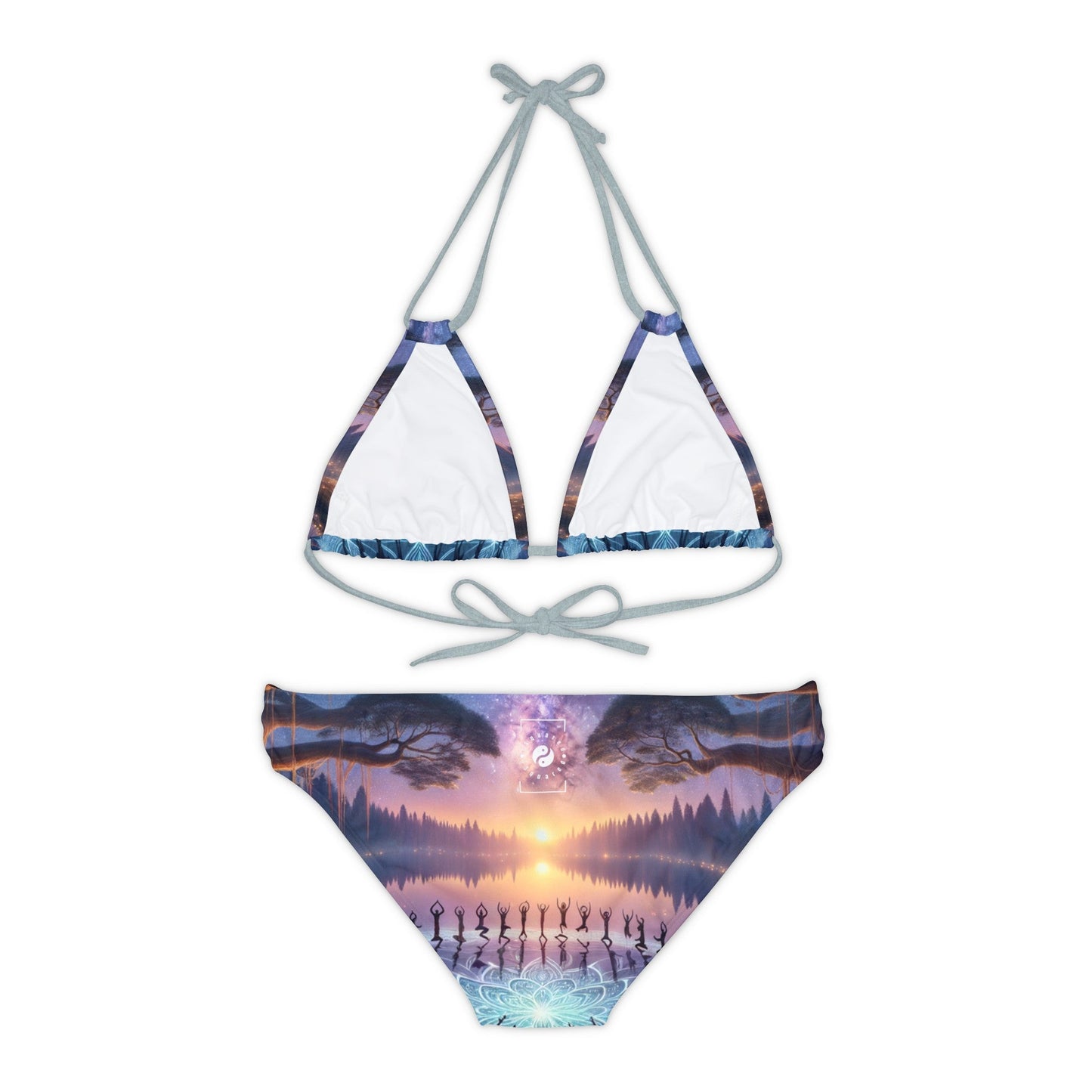 "Celestial Serenity: Mandala's Reflection" - Lace - up Bikini Set - iSquaredYoga