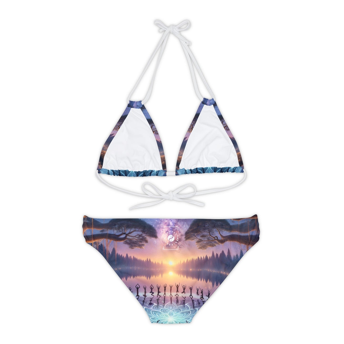 "Celestial Serenity: Mandala's Reflection" - Lace - up Bikini Set - iSquaredYoga