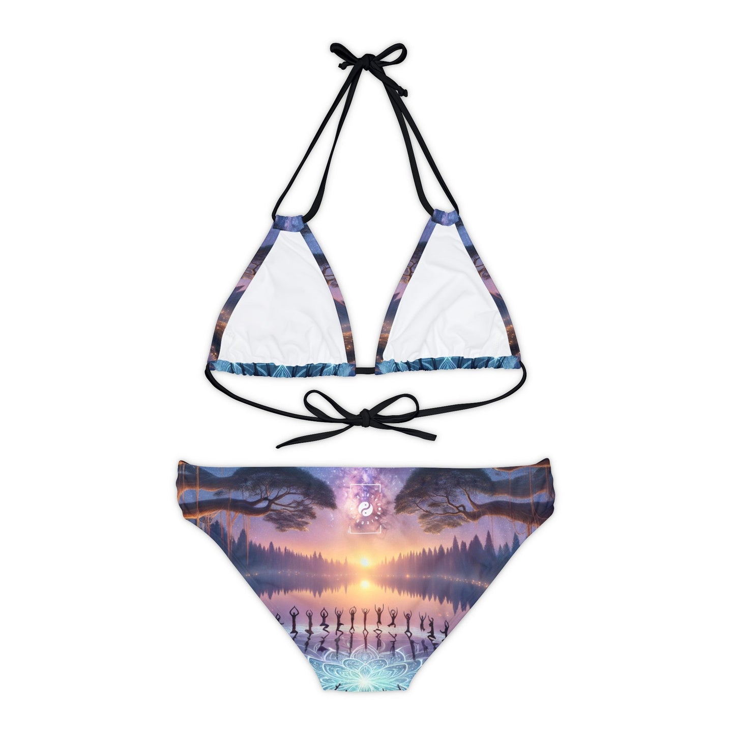 "Celestial Serenity: Mandala's Reflection" - Lace - up Bikini Set - iSquaredYoga