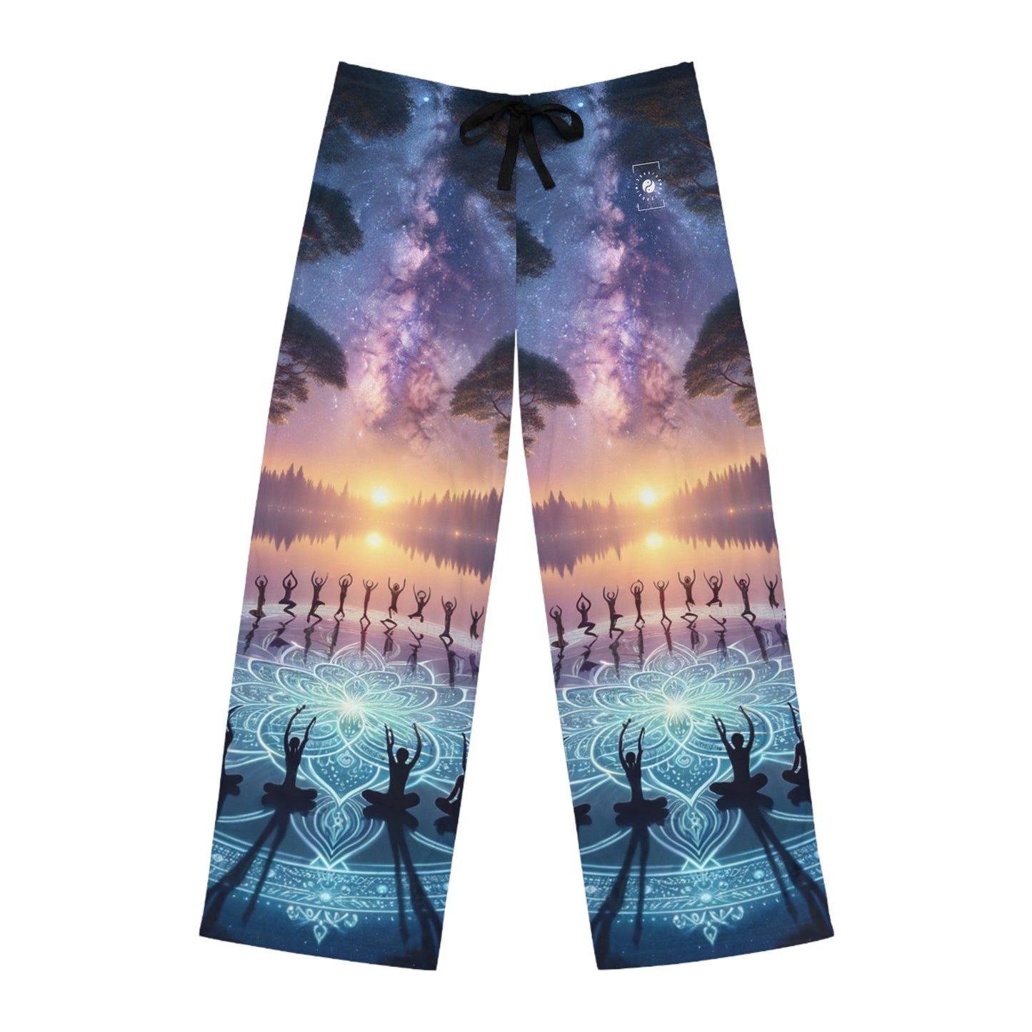 "Celestial Serenity: Mandala's Reflection" - men's Lounge Pants - iSquaredYoga