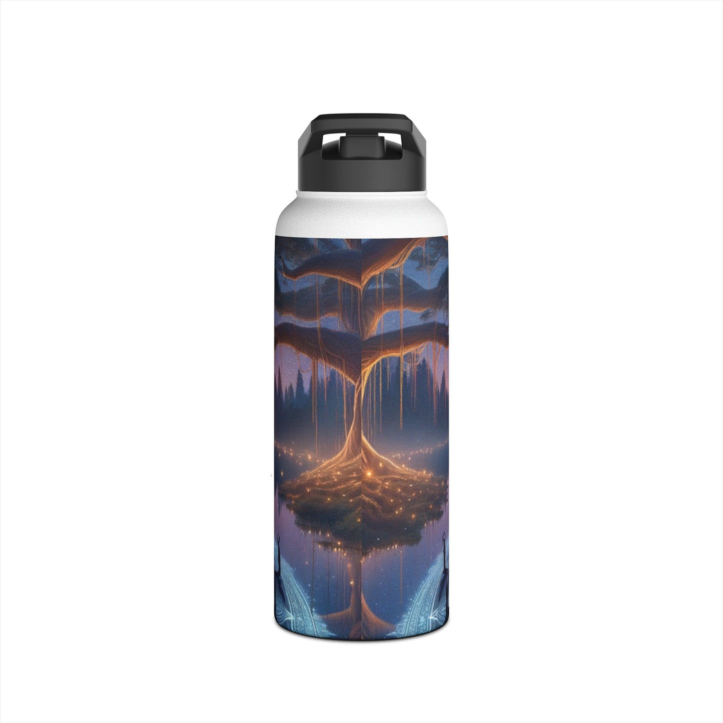 "Celestial Serenity: Mandala's Reflection" - Water Bottle - iSquaredYoga