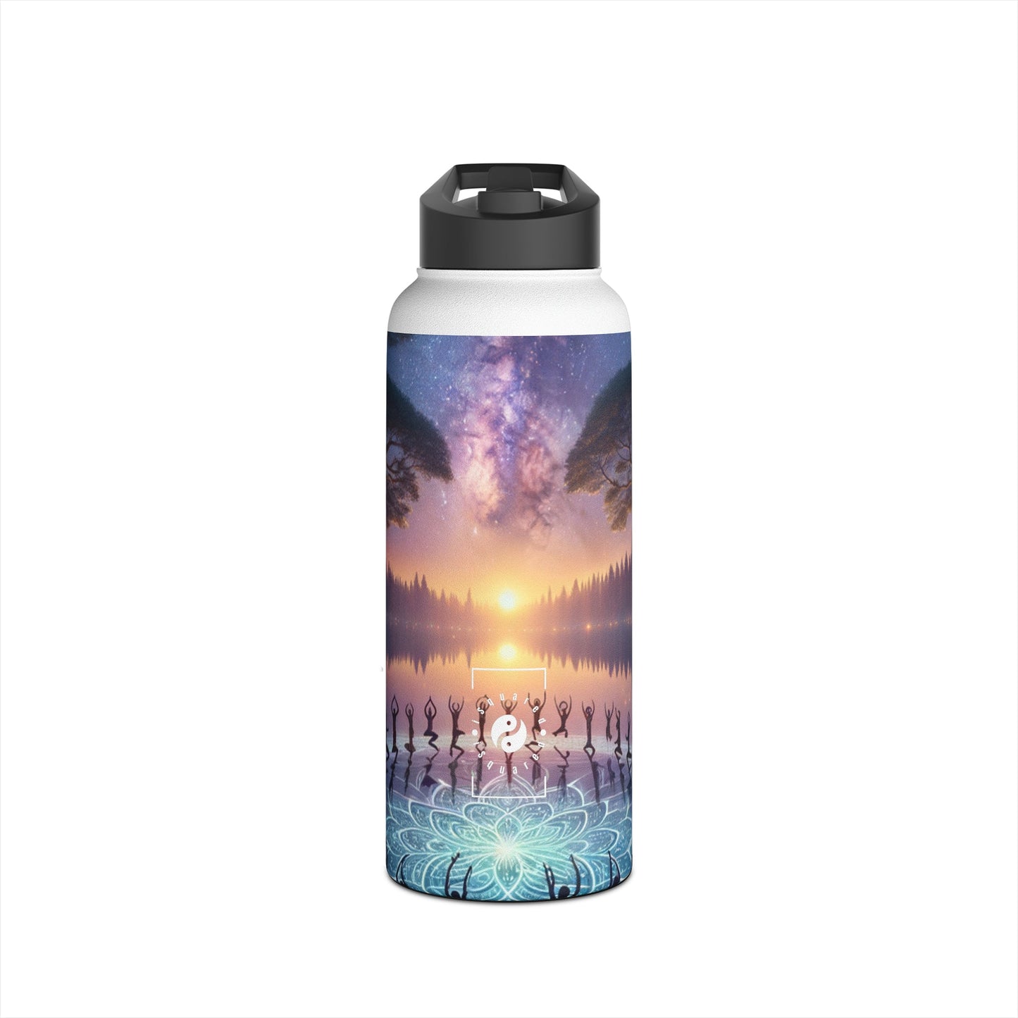 "Celestial Serenity: Mandala's Reflection" - Water Bottle - iSquaredYoga