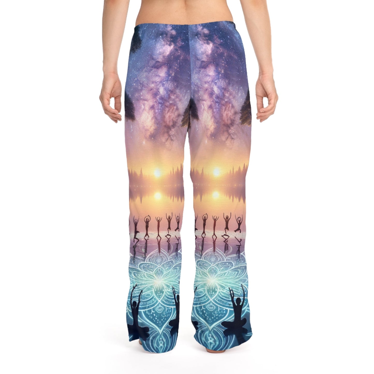 "Celestial Serenity: Mandala's Reflection" - Women lounge pants - iSquaredYoga