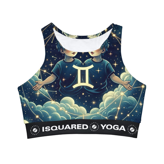 "Celestial Twinfinity" - High Neck Crop Top - iSquaredYoga