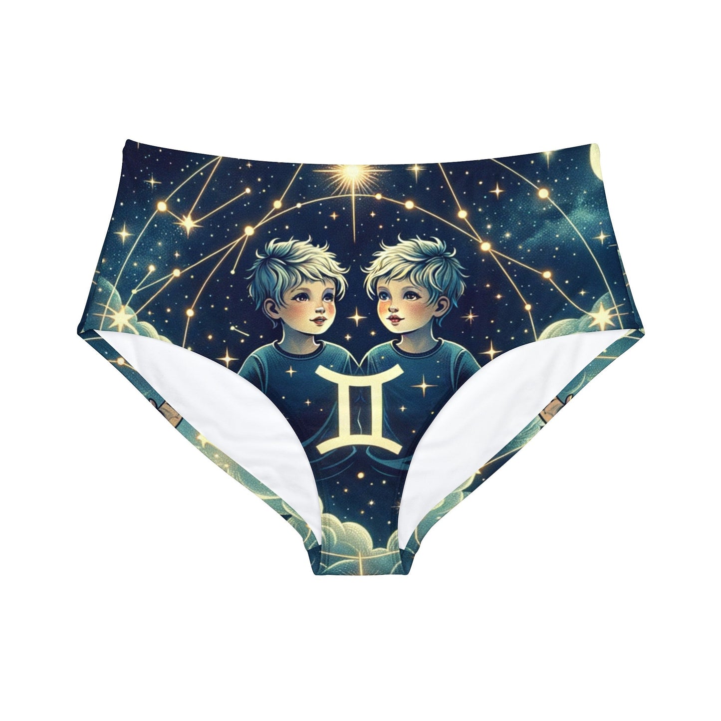 "Celestial Twinfinity" - High Waisted Bikini Bottom - iSquaredYoga