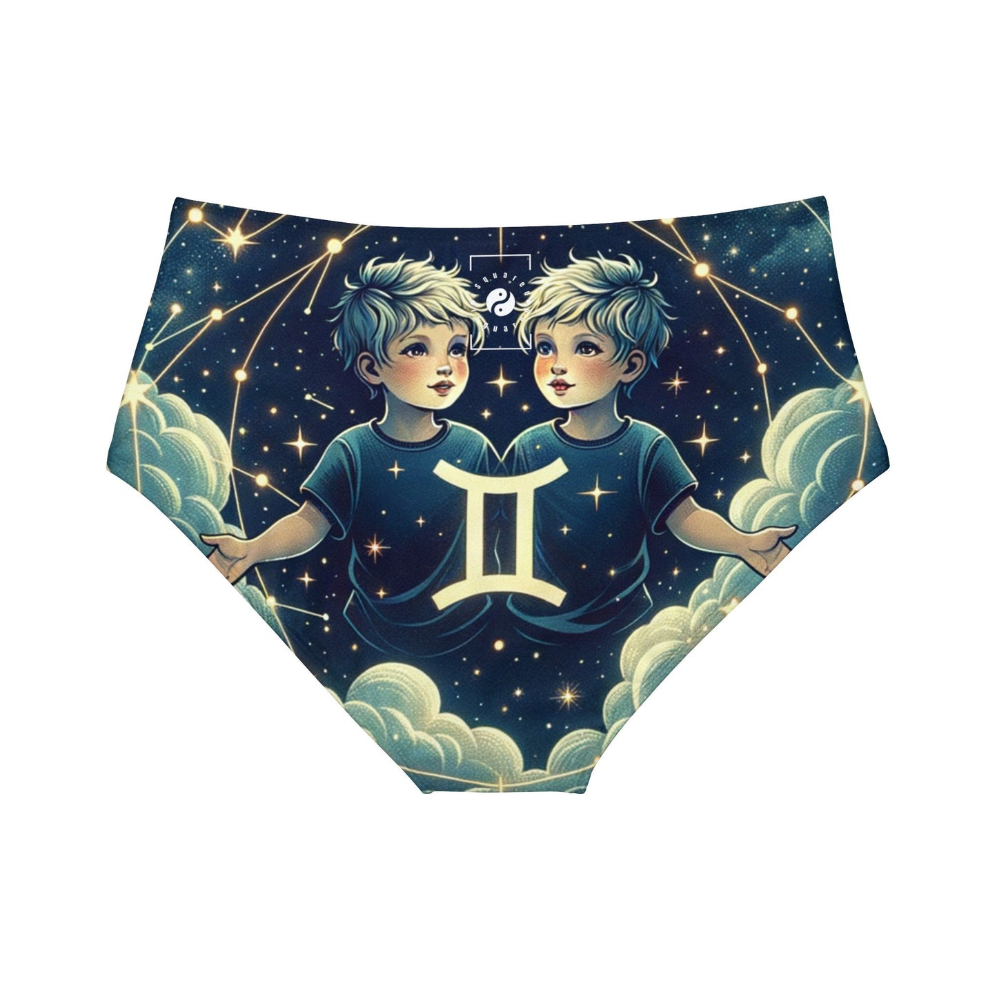 "Celestial Twinfinity" - High Waisted Bikini Bottom - iSquaredYoga