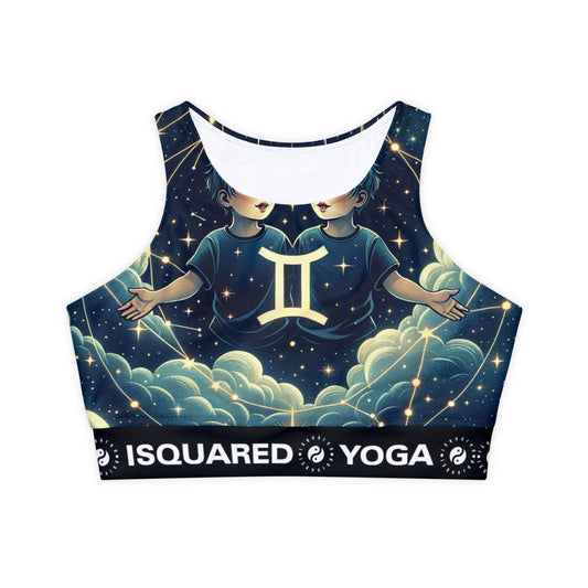 "Celestial Twinfinity" - Lined & Padded Sports Bra - iSquaredYoga