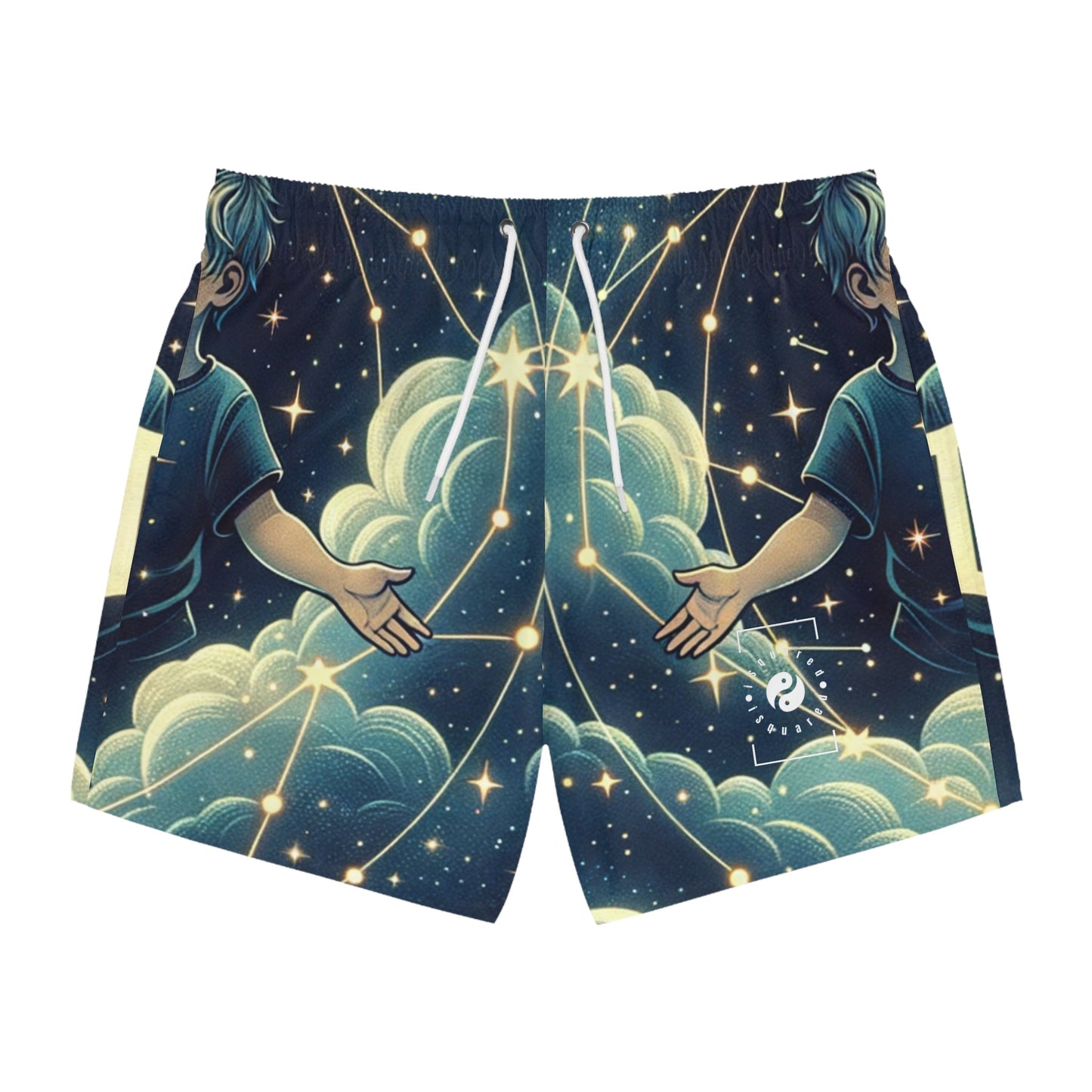 "Celestial Twinfinity" - Swim Trunks for Men - iSquaredYoga