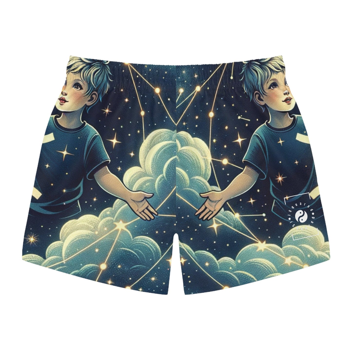 "Celestial Twinfinity" - Swim Trunks for Men - iSquaredYoga