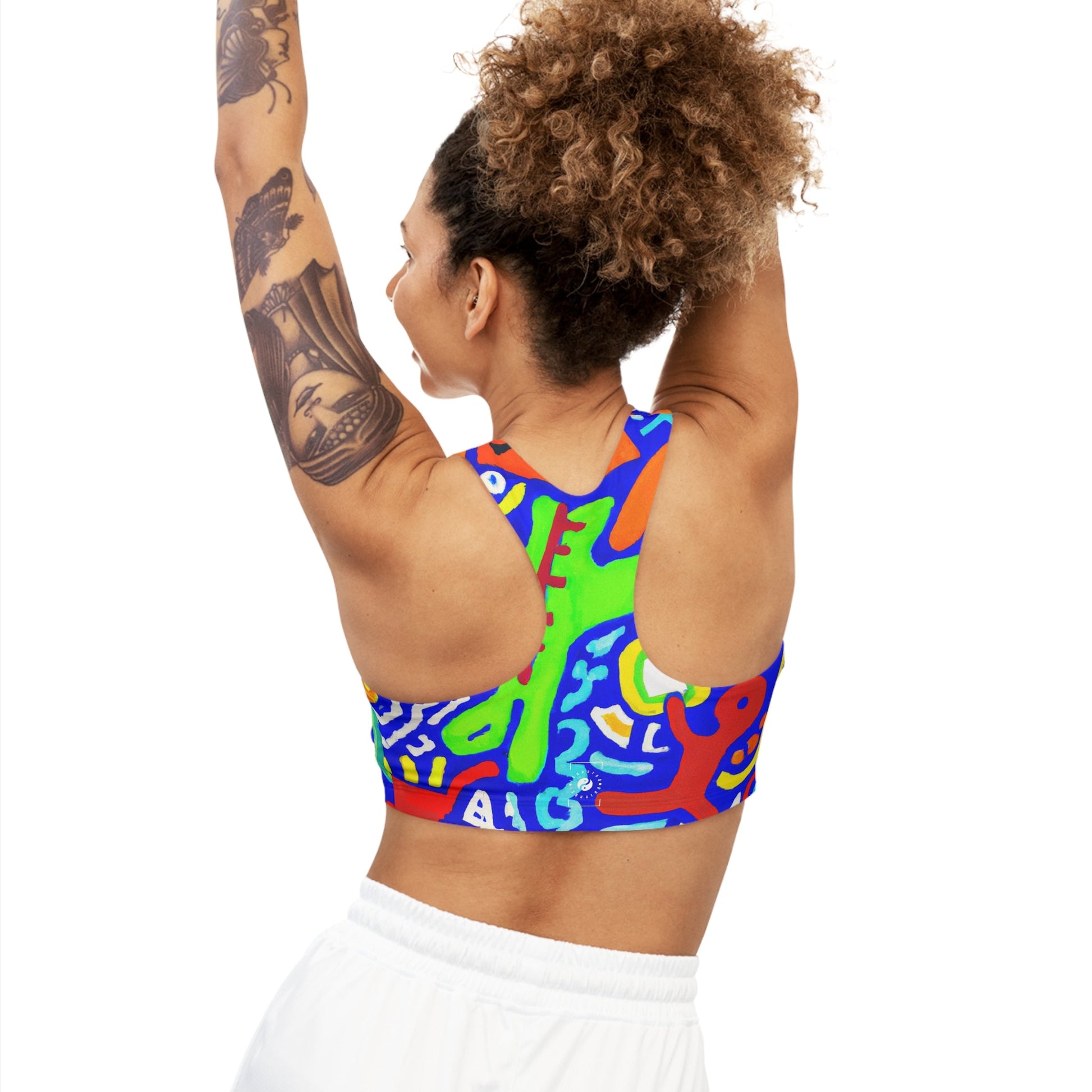 "Chroma Glyphe Symphony" - Seamless Sports Bra - iSquaredYoga