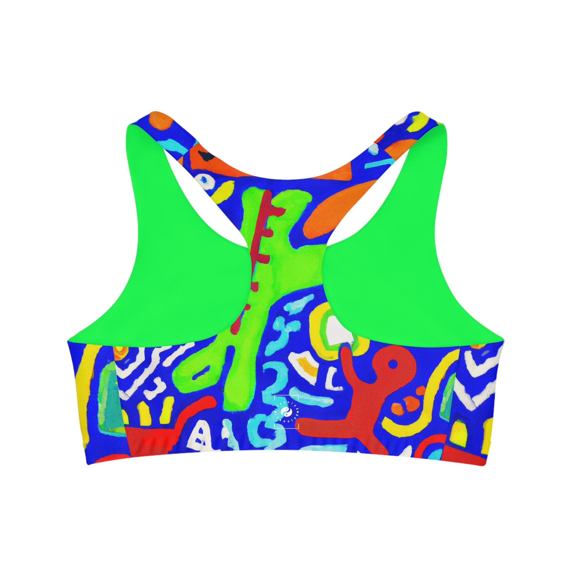 "Chroma Glyphe Symphony" - Seamless Sports Bra - iSquaredYoga