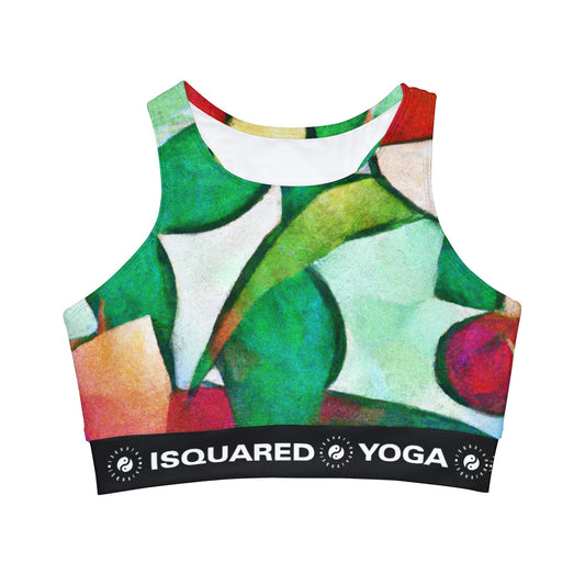 "Chromatic Arcadia" - High Neck Crop Top - iSquaredYoga