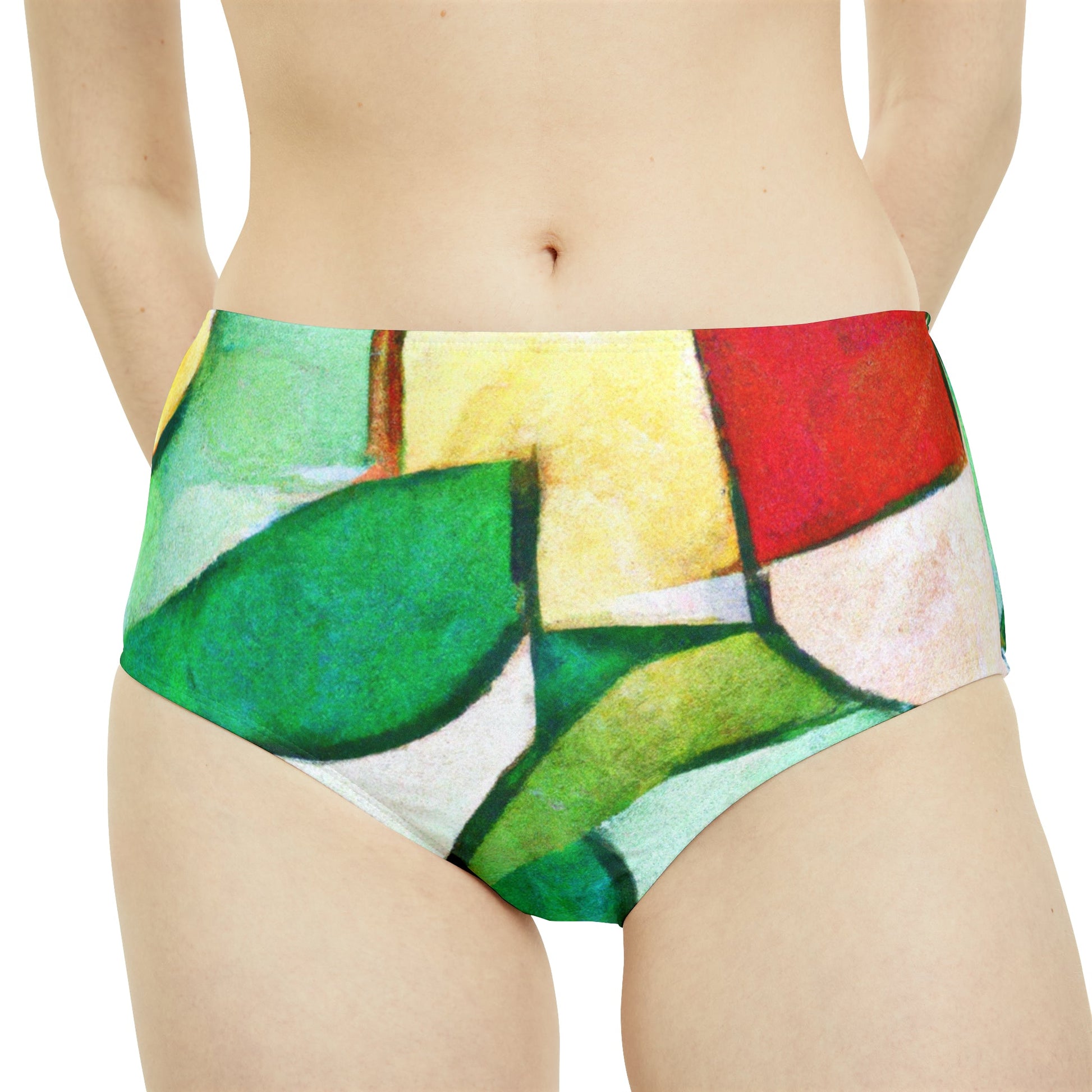 "Chromatic Arcadia" - High Waisted Bikini Bottom - iSquaredYoga