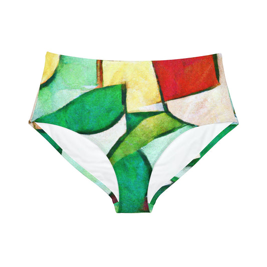 "Chromatic Arcadia" - High Waisted Bikini Bottom - iSquaredYoga