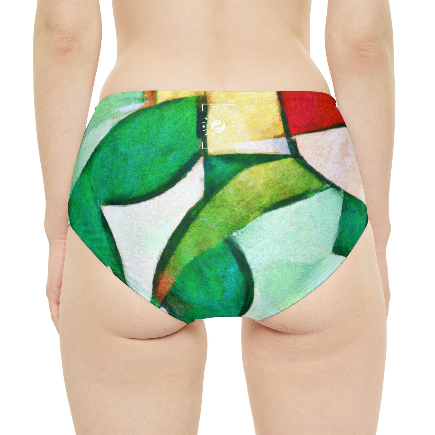 "Chromatic Arcadia" - High Waisted Bikini Bottom - iSquaredYoga