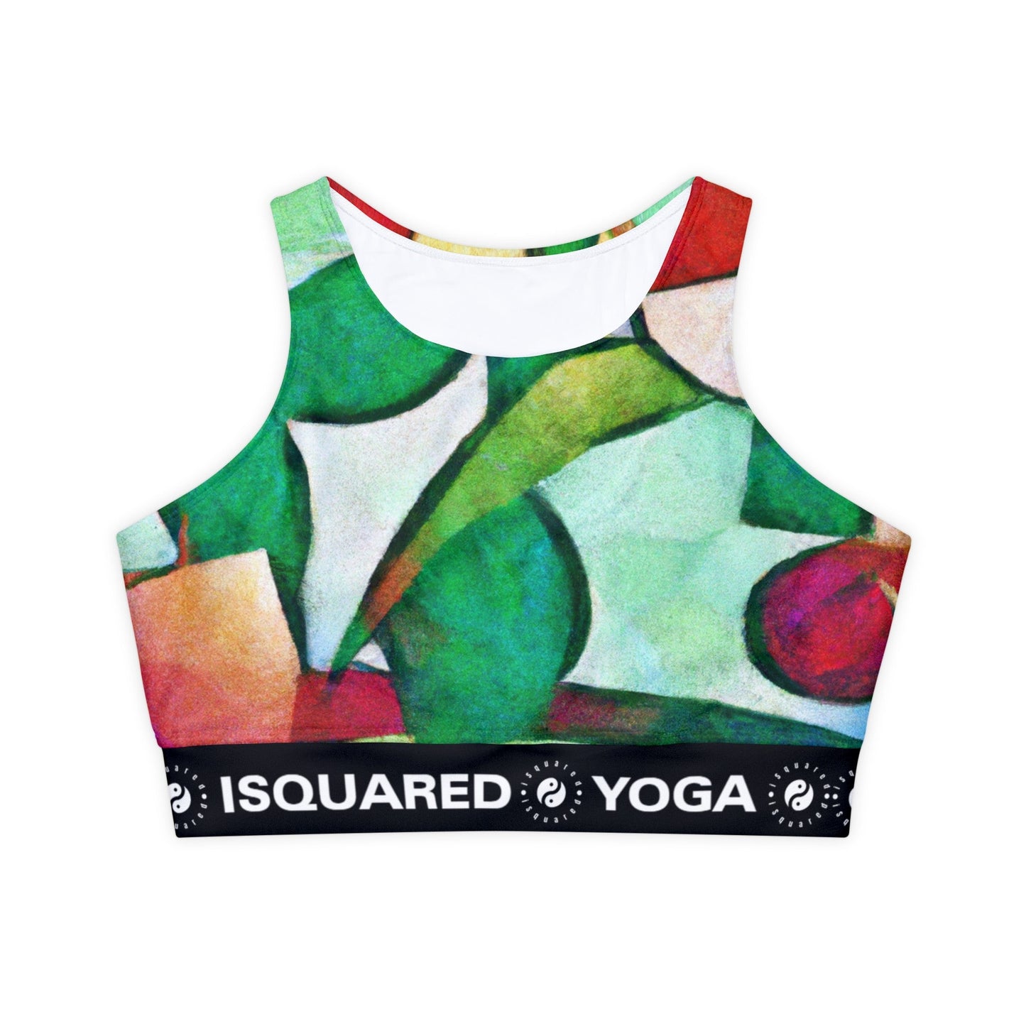 "Chromatic Arcadia" - Lined & Padded Sports Bra - iSquaredYoga