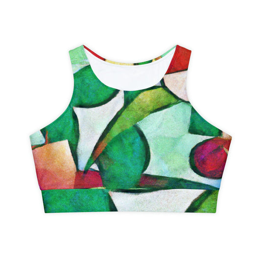 "Chromatic Arcadia" - Lined & Padded Sports Bra - iSquaredYoga