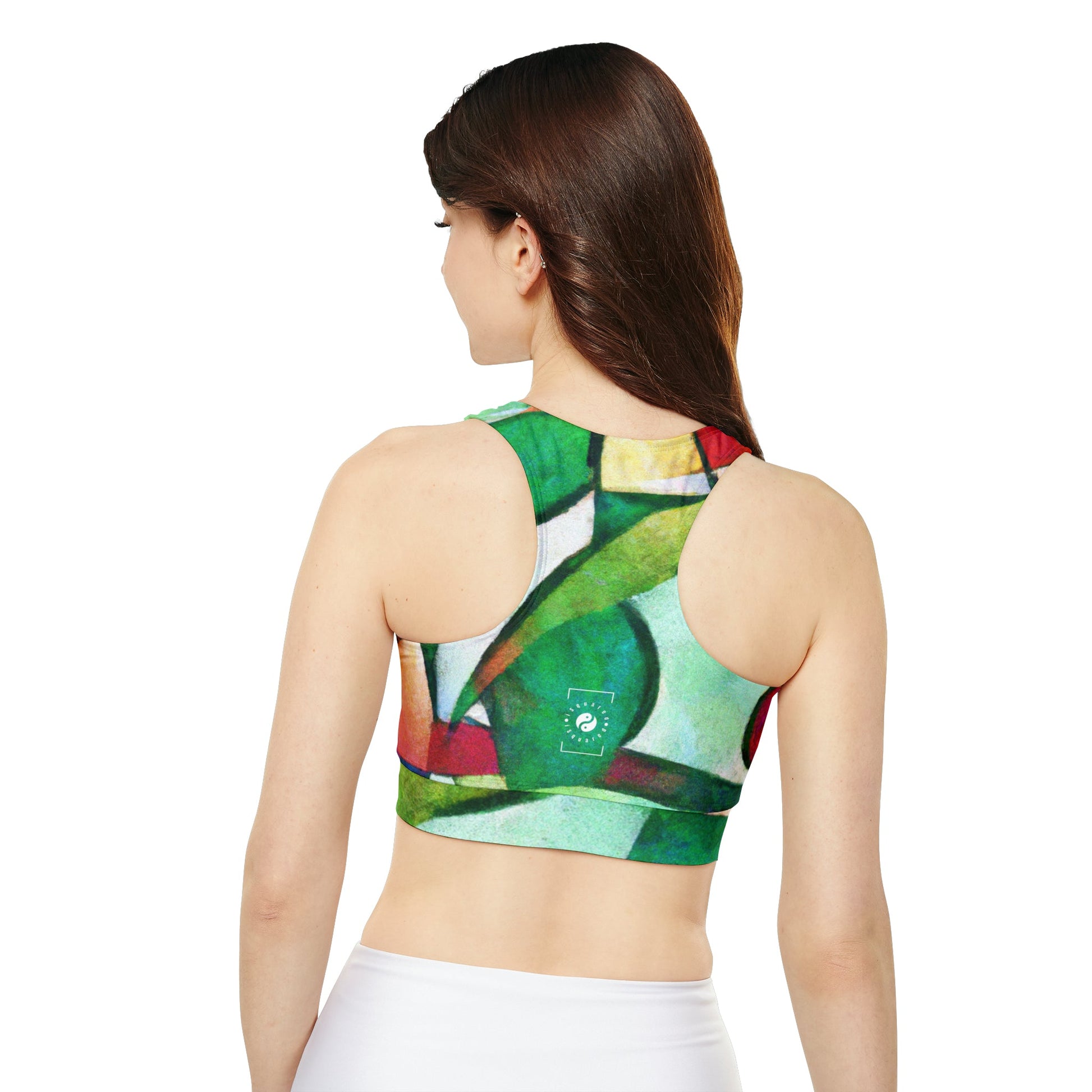 "Chromatic Arcadia" - Lined & Padded Sports Bra - iSquaredYoga