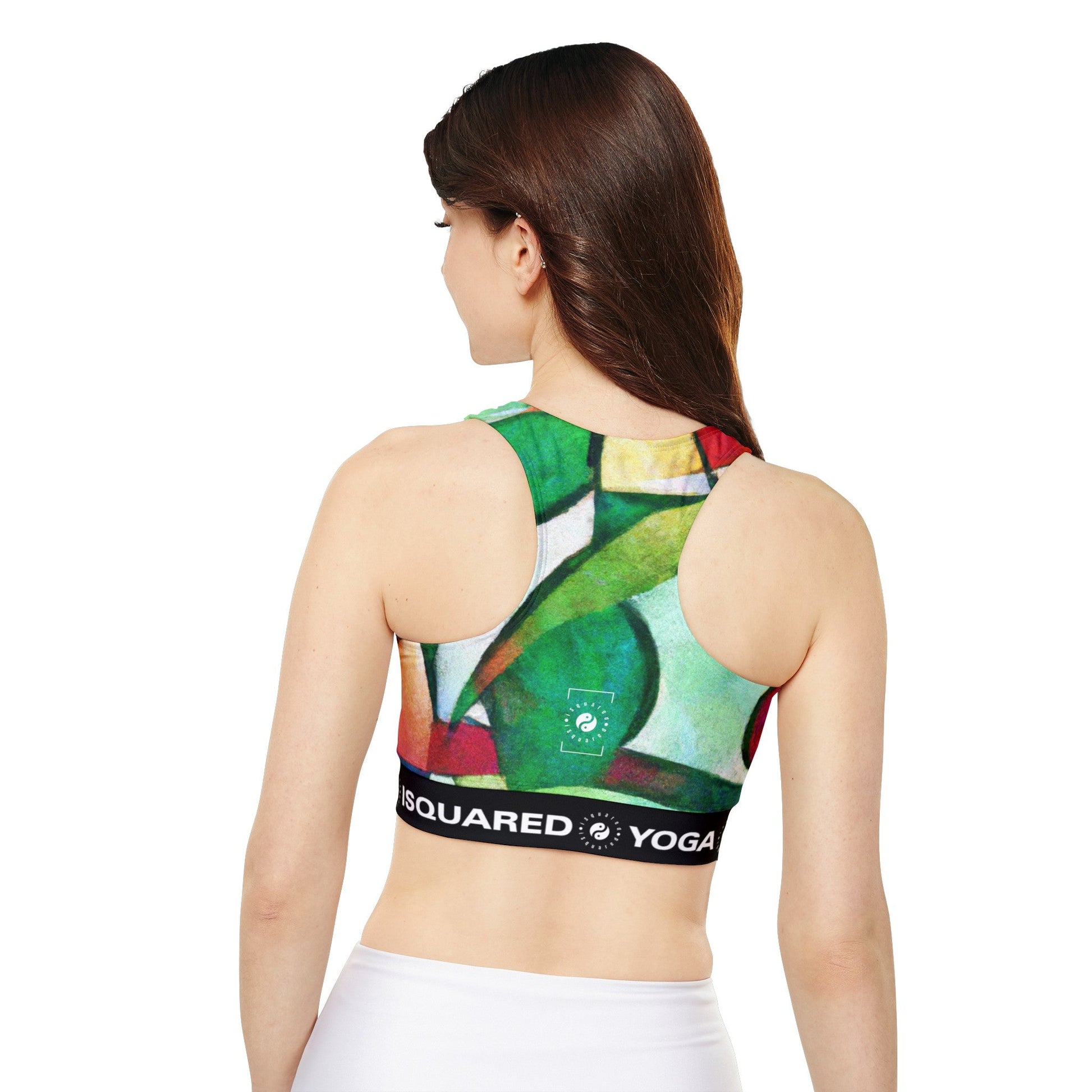 "Chromatic Arcadia" - Lined & Padded Sports Bra - iSquaredYoga