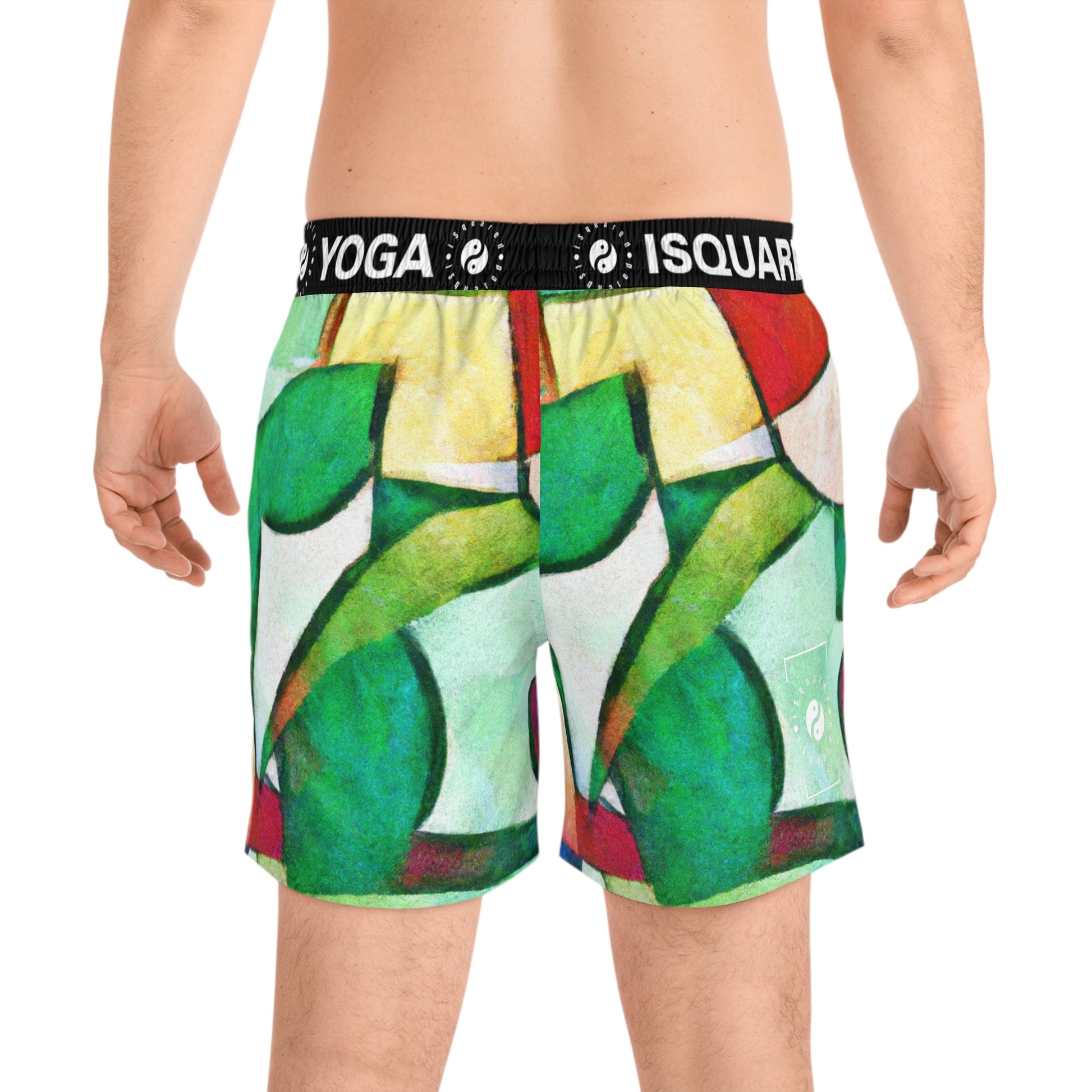 "Chromatic Arcadia" - Swim Shorts (Mid - Length) for Men - iSquaredYoga