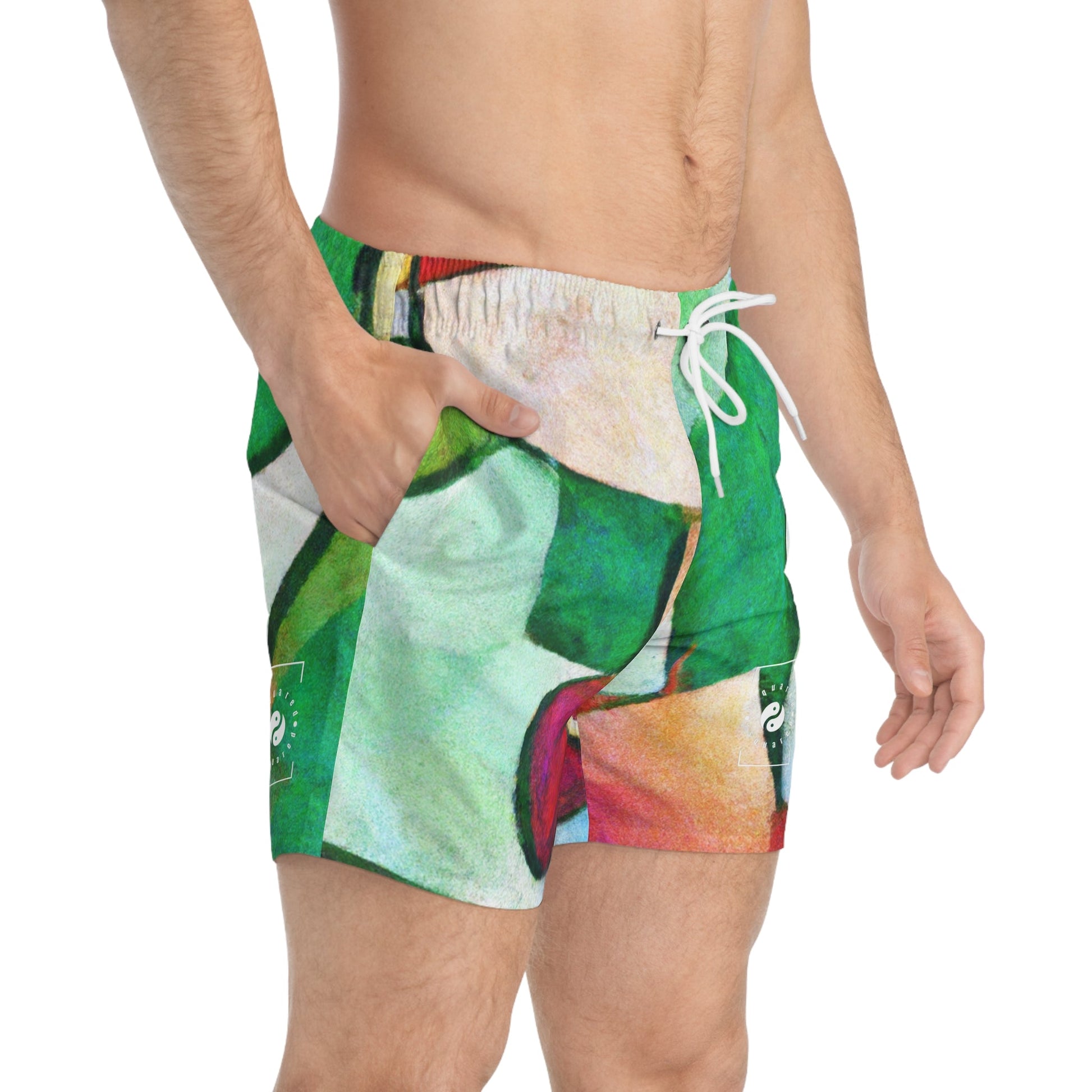 "Chromatic Arcadia" - Swim Trunks for Men - iSquaredYoga