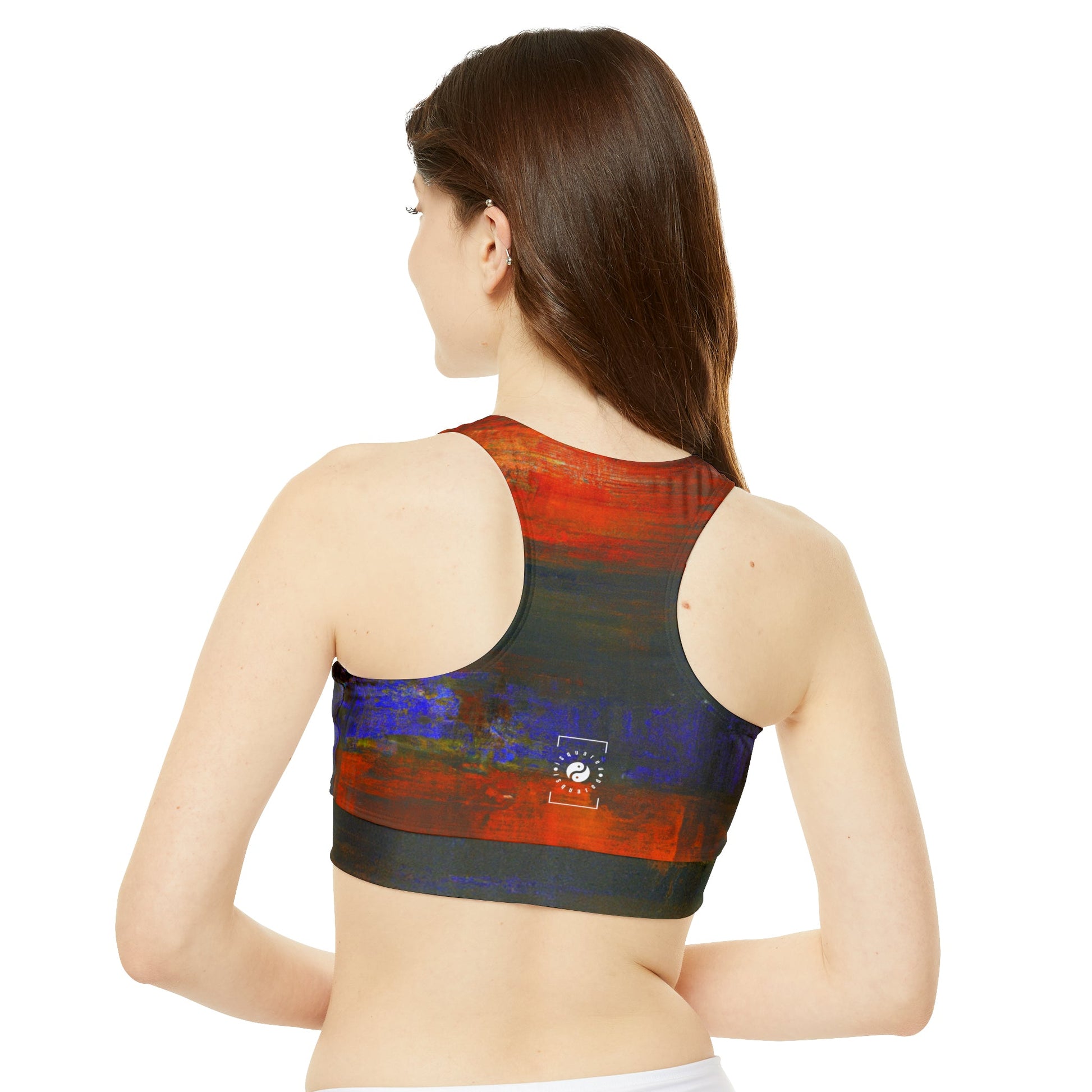 "Chromatic Reverie" - High Neck Crop Top - iSquaredYoga