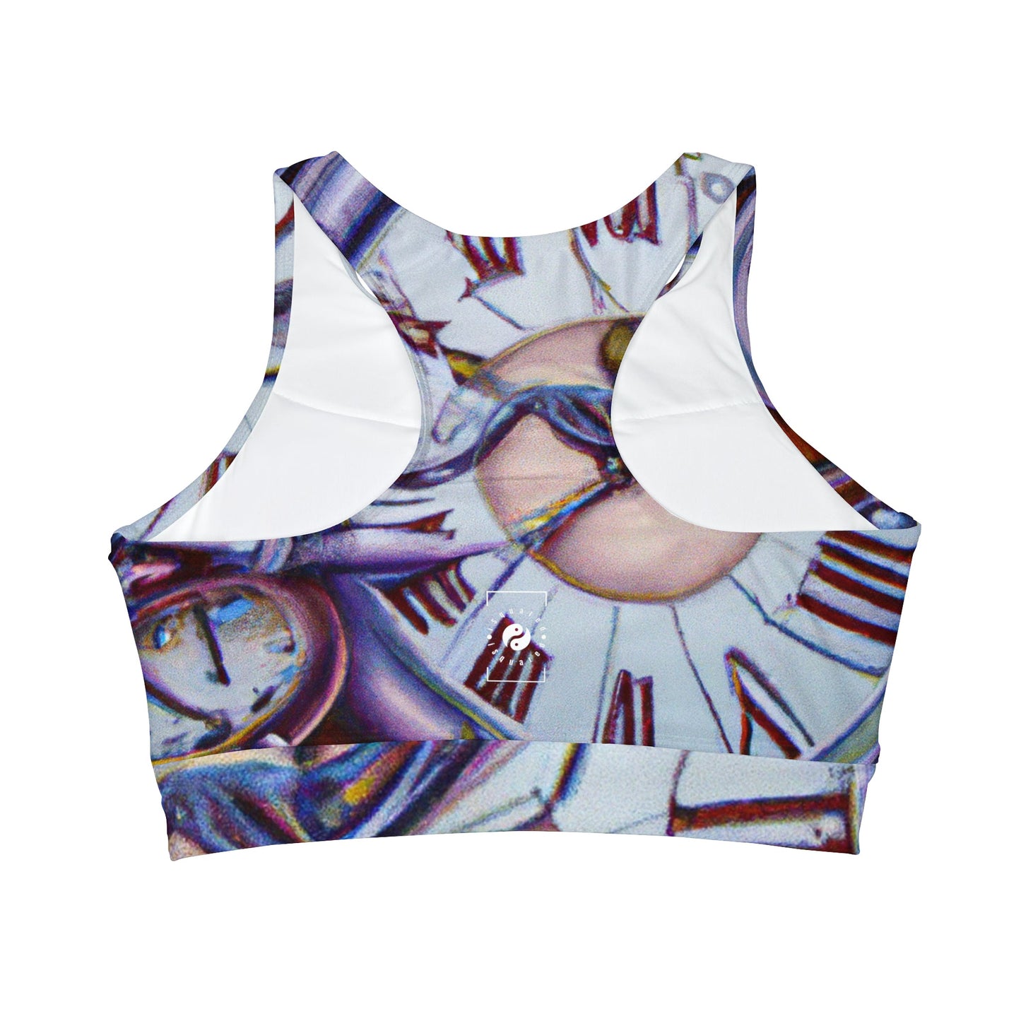 "Chrono Illusionist's Liquid Riddle" - High Neck Crop Top - iSquaredYoga