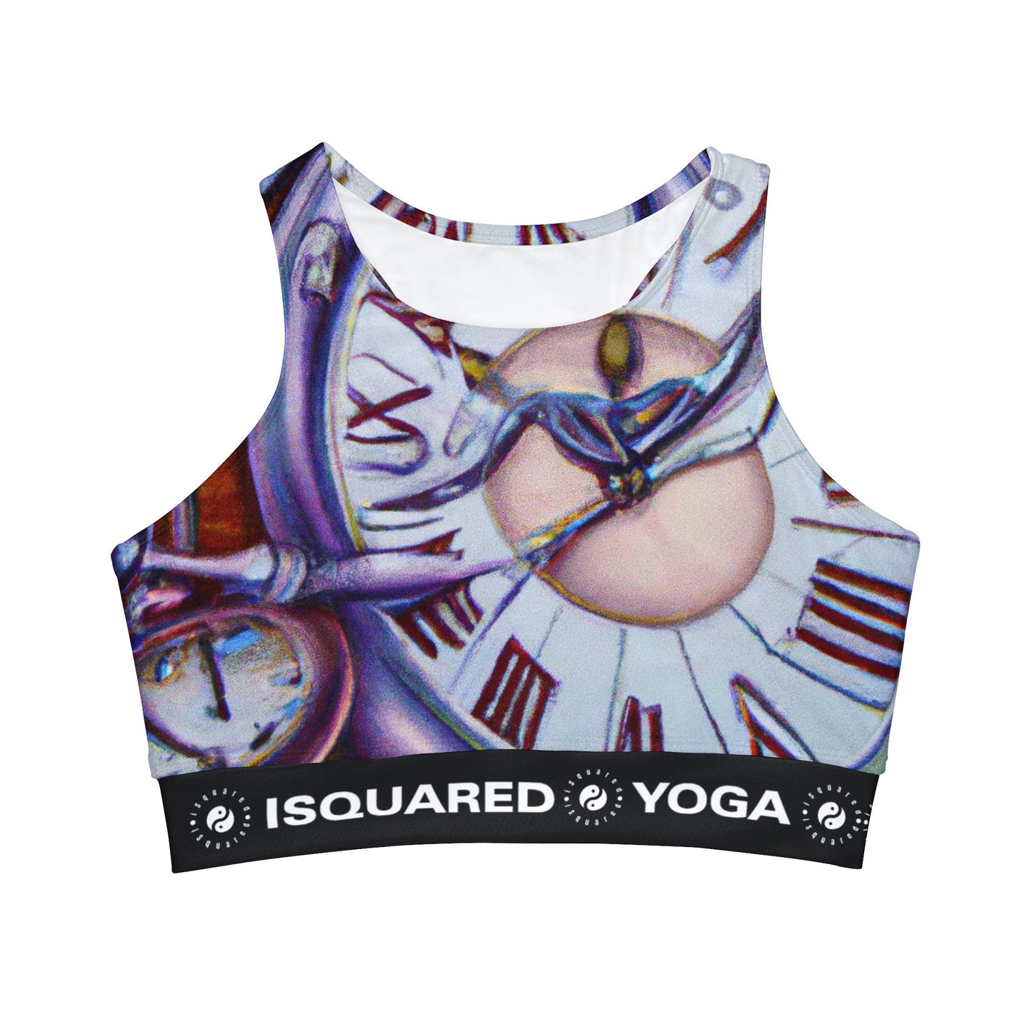 "Chrono Illusionist's Liquid Riddle" - High Neck Crop Top - iSquaredYoga