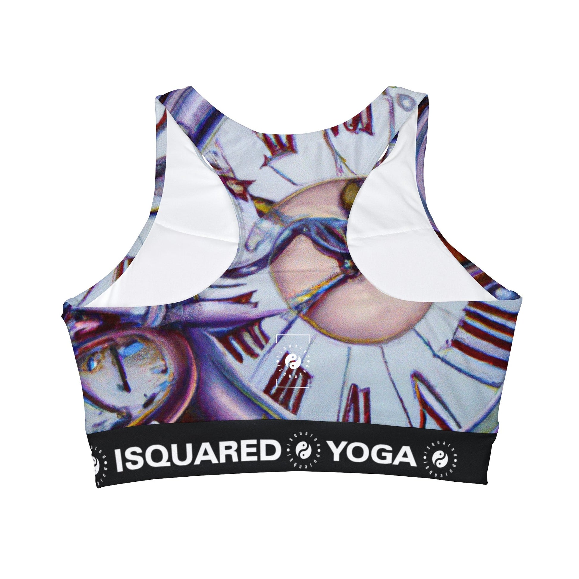 "Chrono Illusionist's Liquid Riddle" - High Neck Crop Top - iSquaredYoga