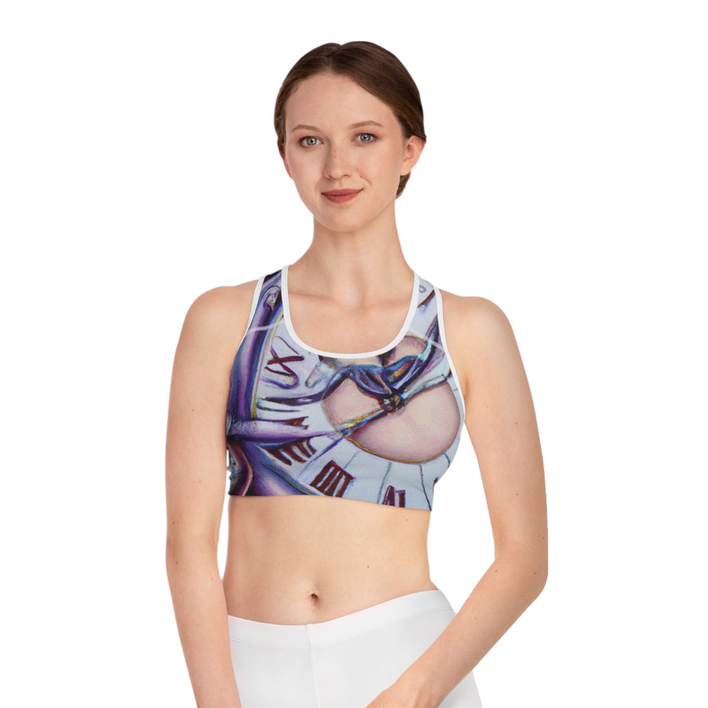 "Chrono Illusionist's Liquid Riddle" - High Performance Sports Bra - iSquaredYoga