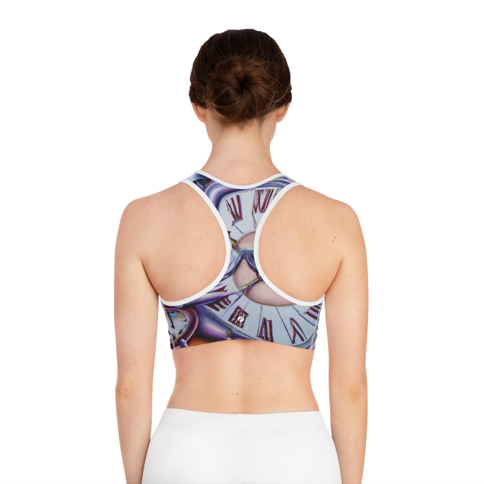 "Chrono Illusionist's Liquid Riddle" - High Performance Sports Bra - iSquaredYoga