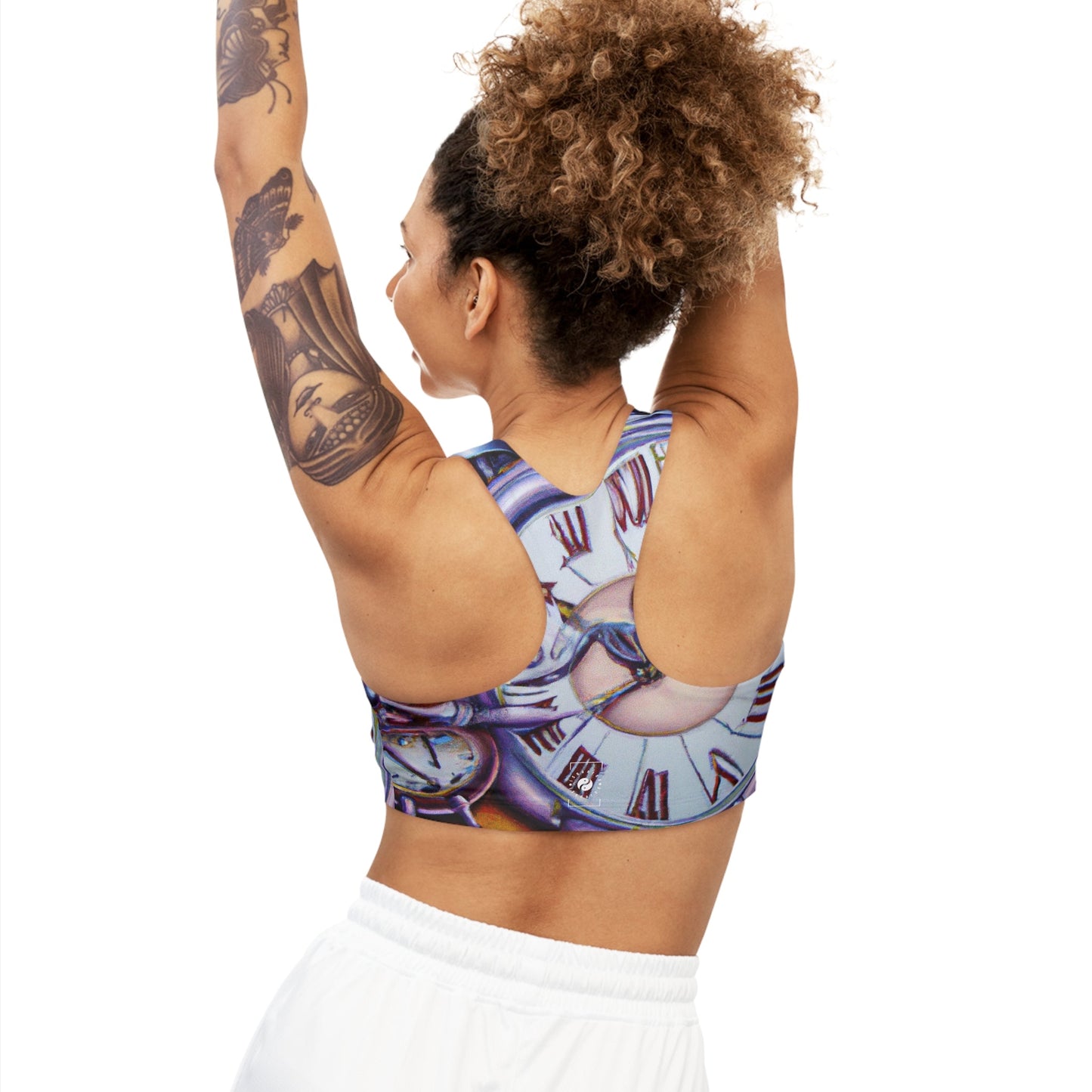 "Chrono Illusionist's Liquid Riddle" - Seamless Sports Bra - iSquaredYoga