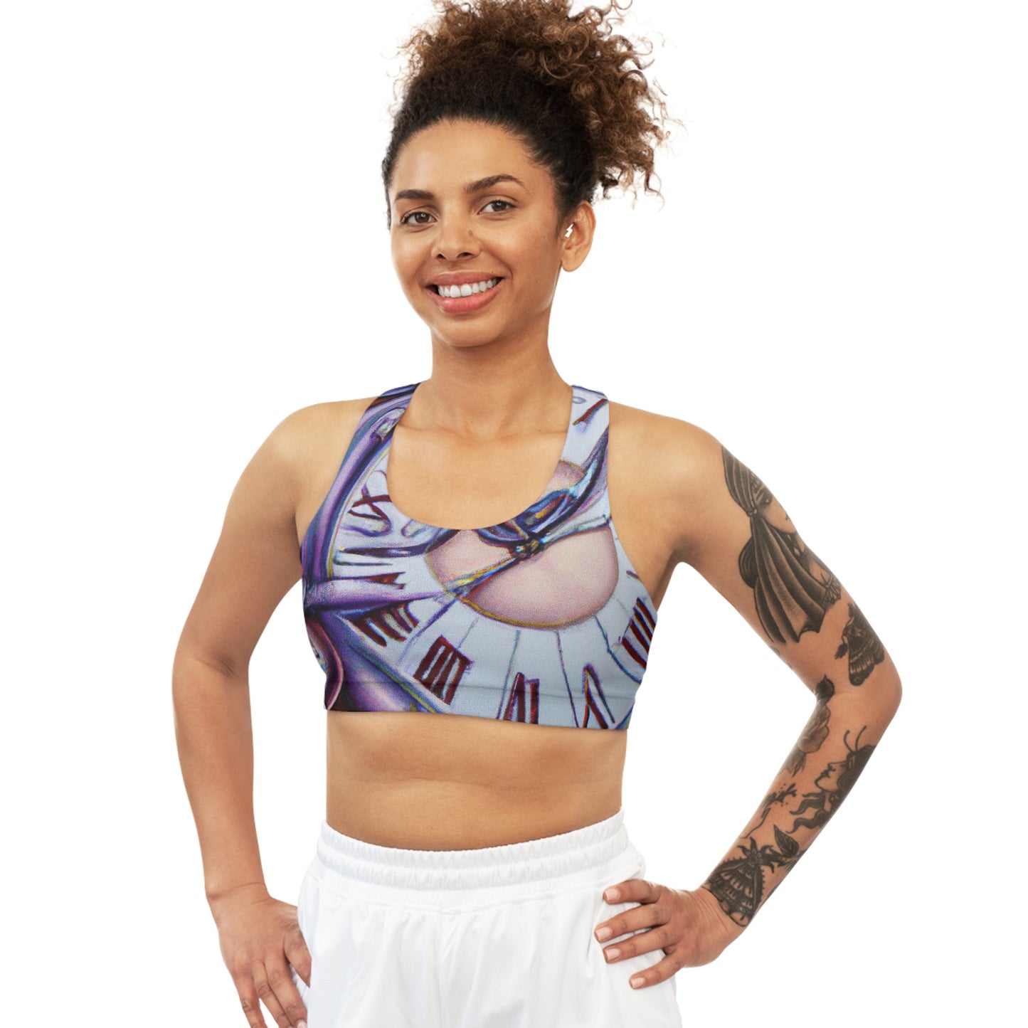 "Chrono Illusionist's Liquid Riddle" - Seamless Sports Bra - iSquaredYoga