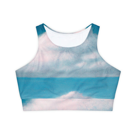 "Cloud Opera Serenity" - Lined & Padded Sports Bra - iSquaredYoga